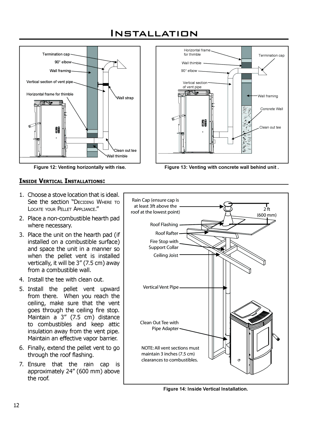 Mega Catch Mini technical manual Venting horizontally with rise 