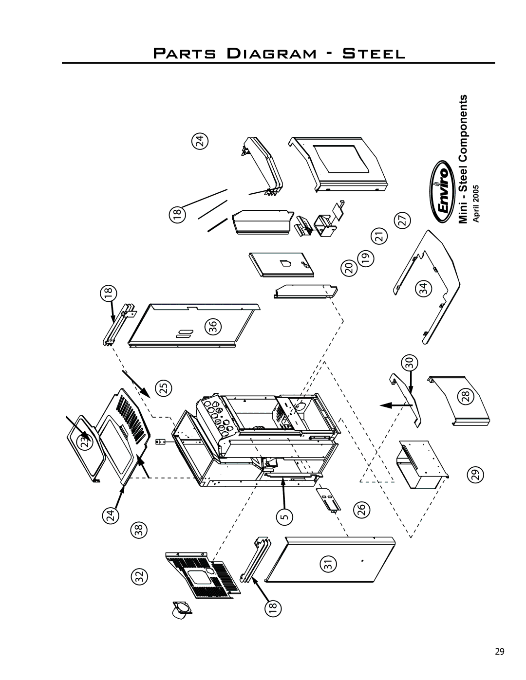 Mega Catch Mini technical manual Parts Diagram Steel 