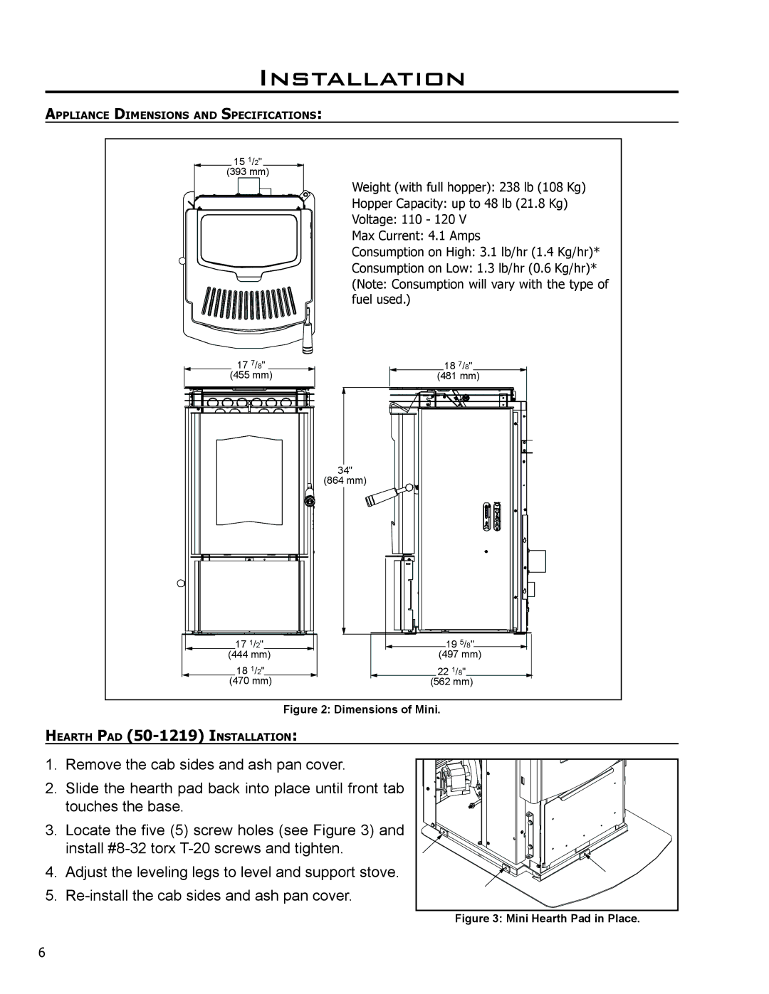 Mega Catch technical manual Dimensions of Mini 