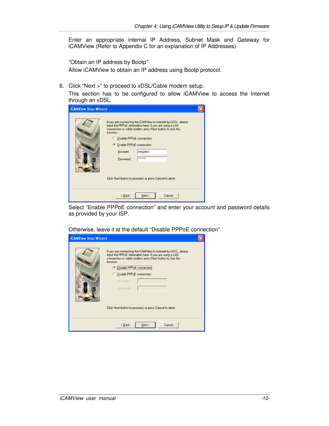 Mega System Tech iCV-01a, iCV-02, iCV-01b, iCV-03 manual Using iCAMView Utility to Setup IP & Update Firmware 