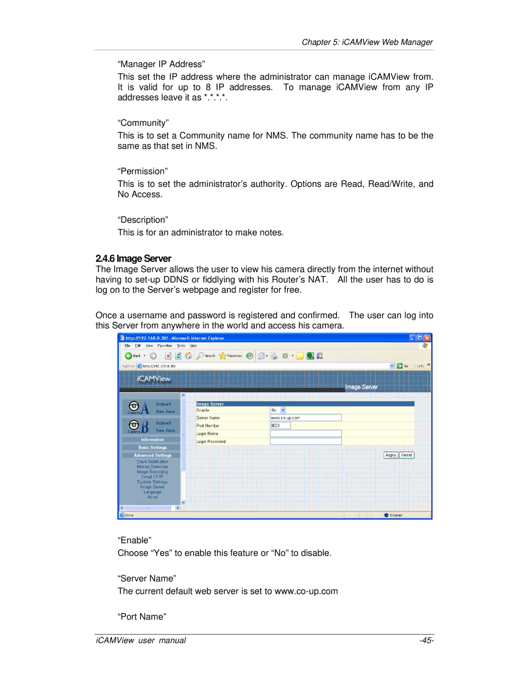 Mega System Tech iCV-02, iCV-01a, iCV-01b, iCV-03 manual Image Server 