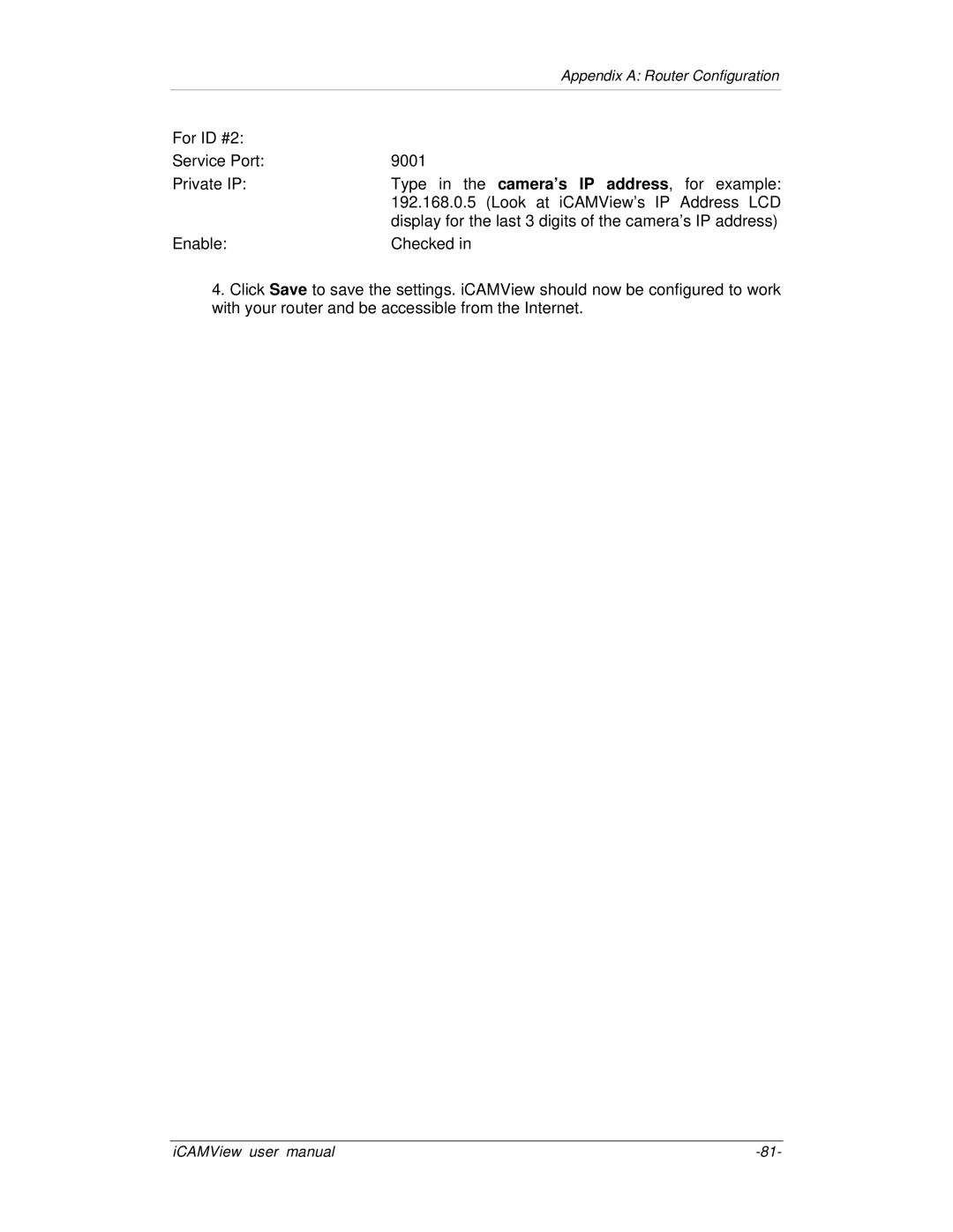 Mega System Tech iCV-02, iCV-01a, iCV-01b, iCV-03 manual Appendix a Router Configuration 