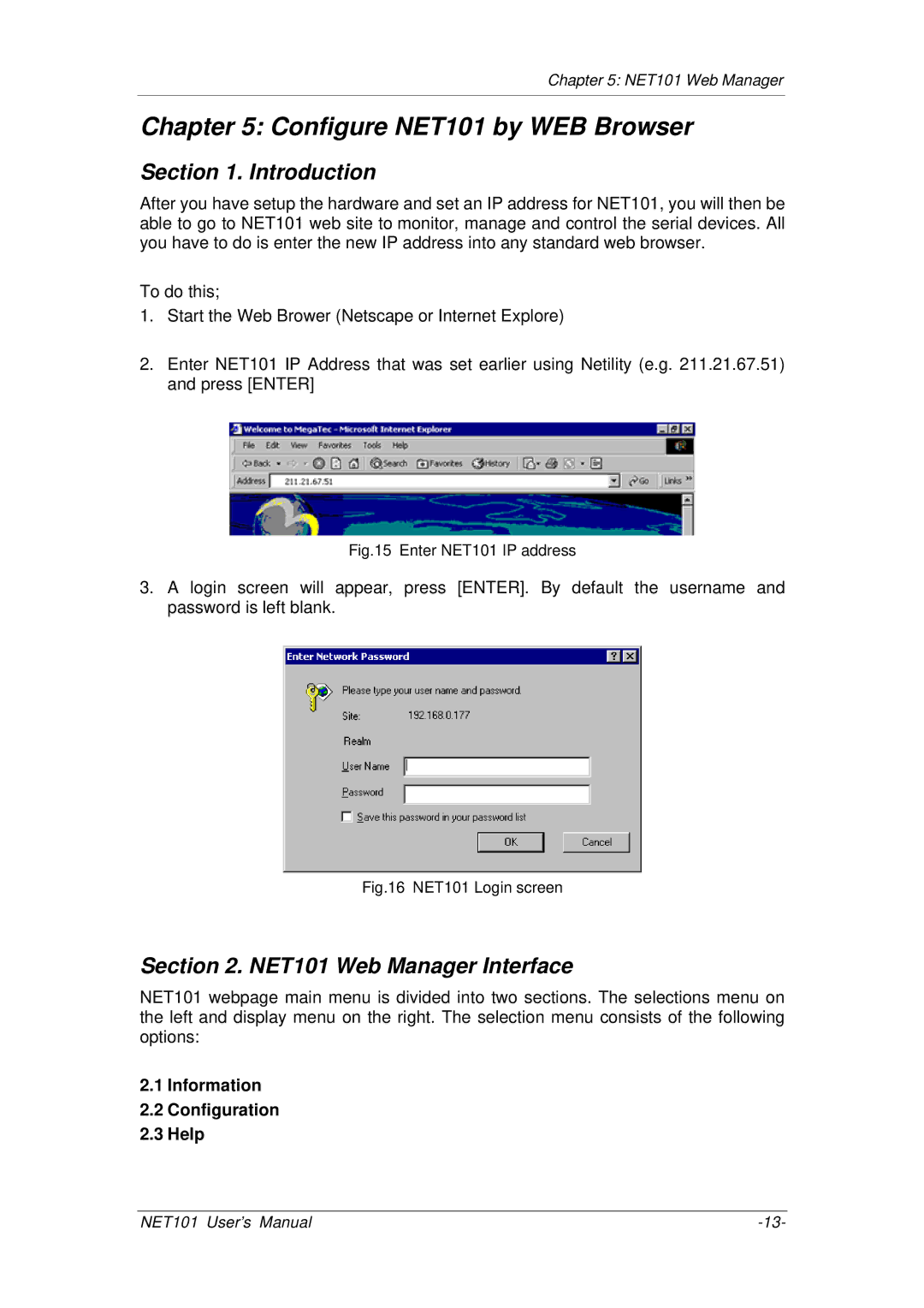 Mega System Tech RS485, RS232, RS422 manual Configure NET101 by WEB Browser, Introduction, NET101 Web Manager Interface 