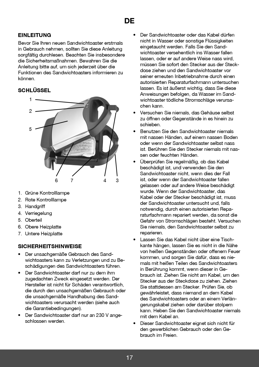 Melissa 643-204, 143-078, 143-082 manual Einleitung, Schlüssel, Sicherheitshinweise 