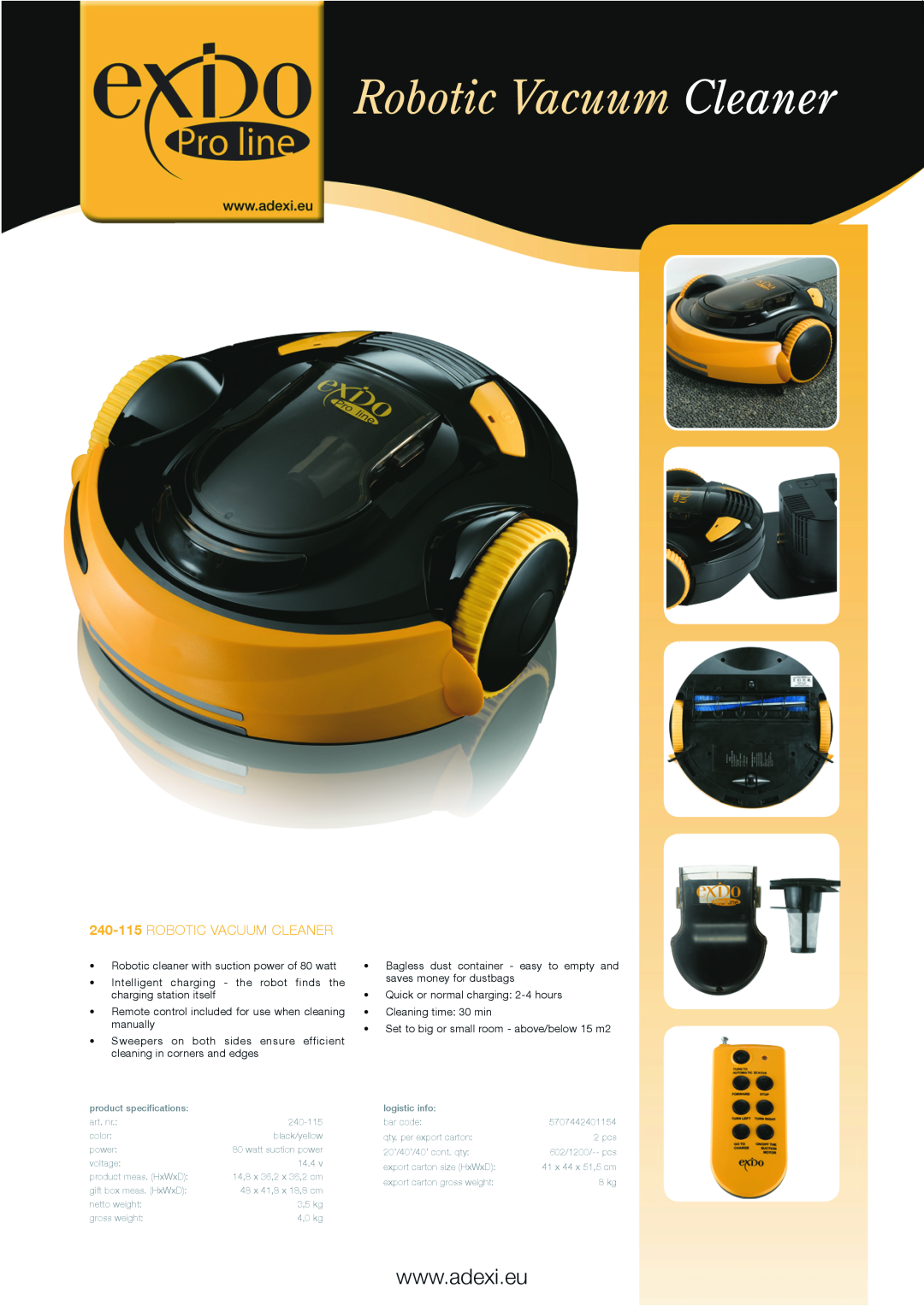 Melissa 240-115 specifications Robotic Vacuum Cleaner, robotic vacuum cleaner 