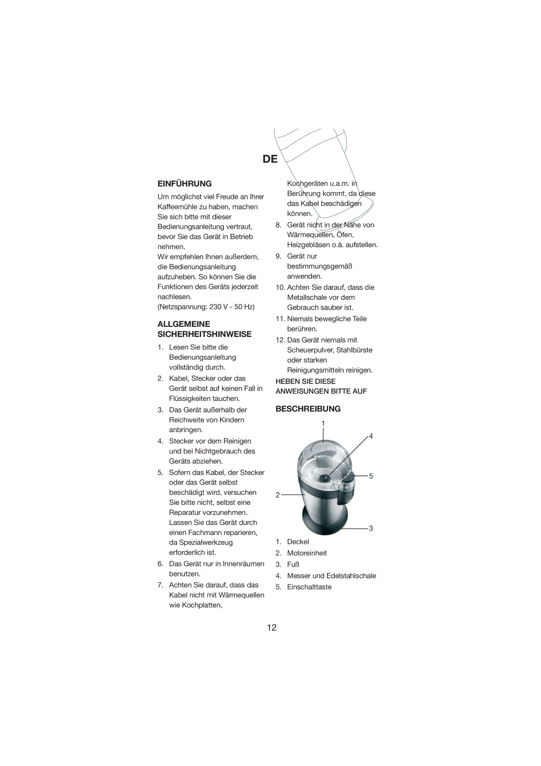 Melissa 245-006 manual Einführung, Allgemeine Sicherheitshinweise, Beschreibung 