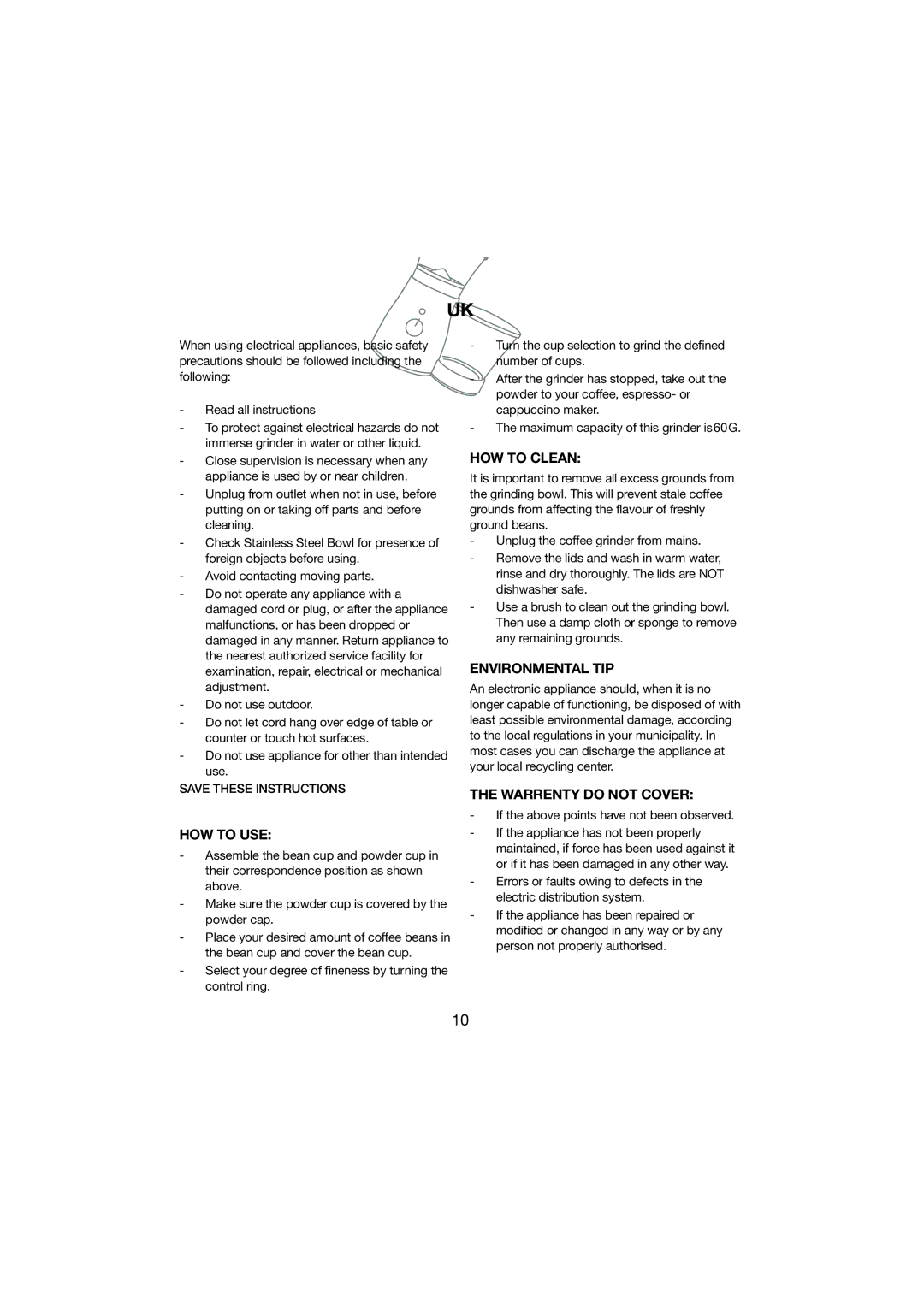 Melissa 245-024 manual HOW to USE, HOW to Clean, Environmental TIP, Warrenty do not Cover 