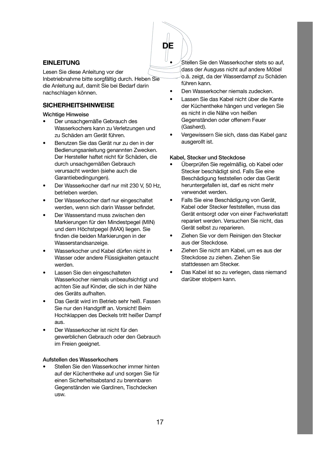 Melissa 245-031 manual Einleitung, Sicherheitshinweise 