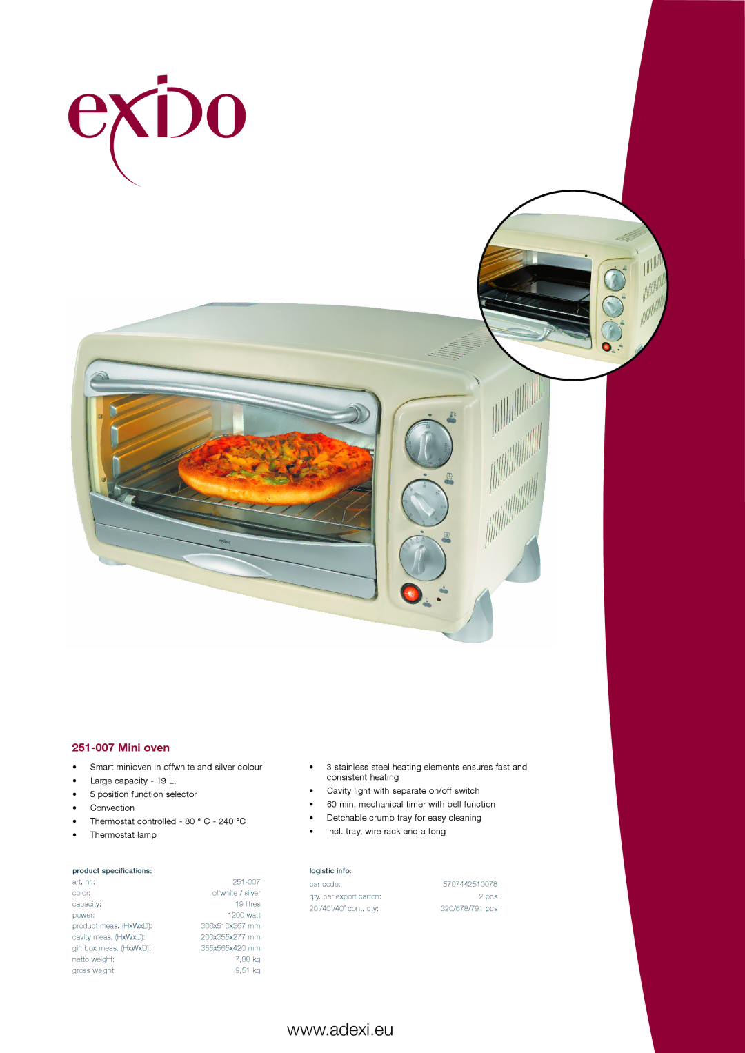 Melissa 251-007 specifications Mini oven 