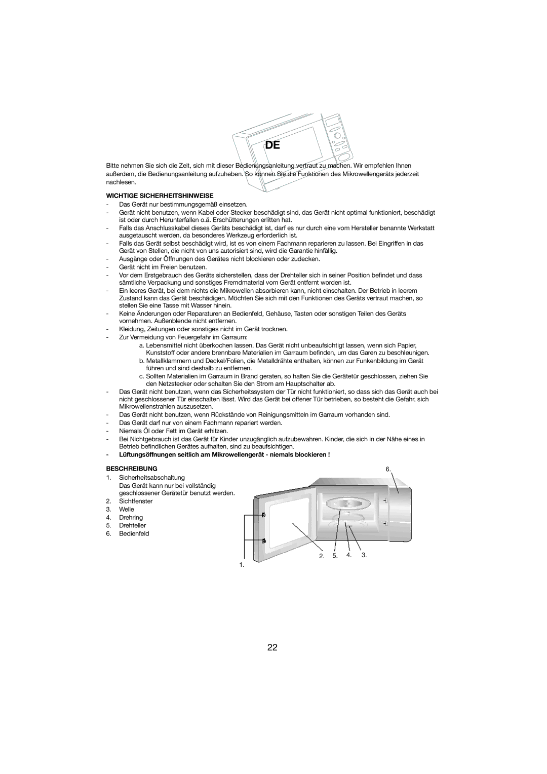 Melissa 253-001 manual Wichtige Sicherheitshinweise, Beschreibung 