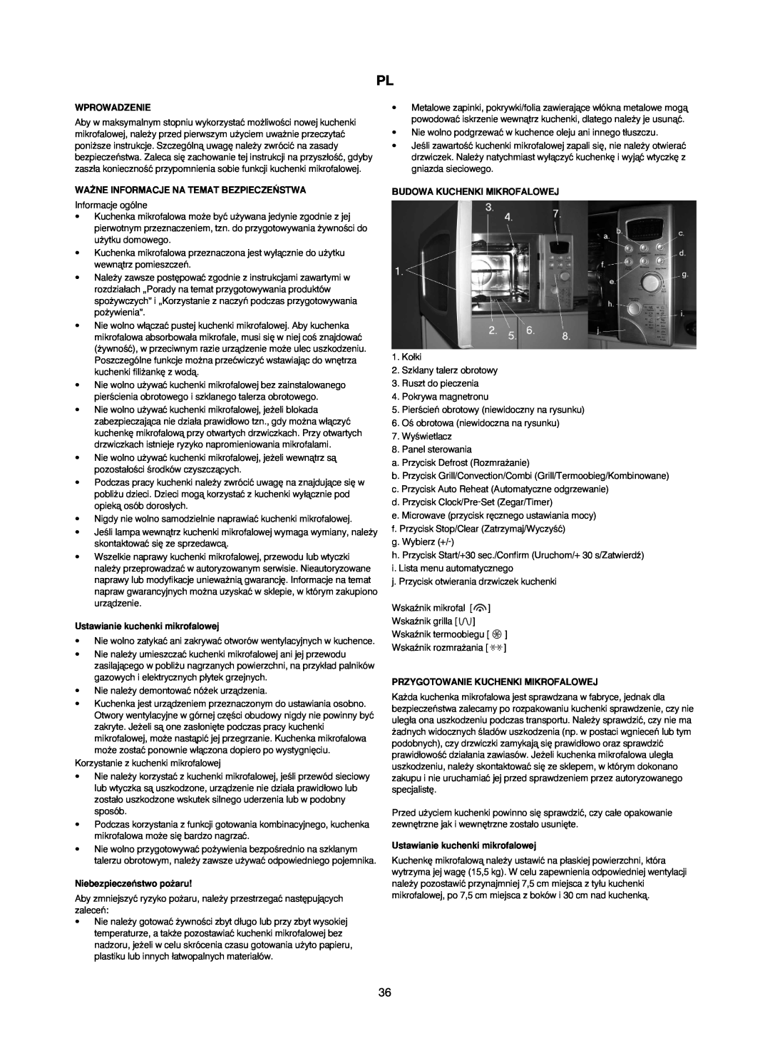 Melissa 253-012 manual Wprowadzenie, Wa˚Ne Informacje Na Temat Bezpiecze¡Stwa, Ustawianie kuchenki mikrofalowej 