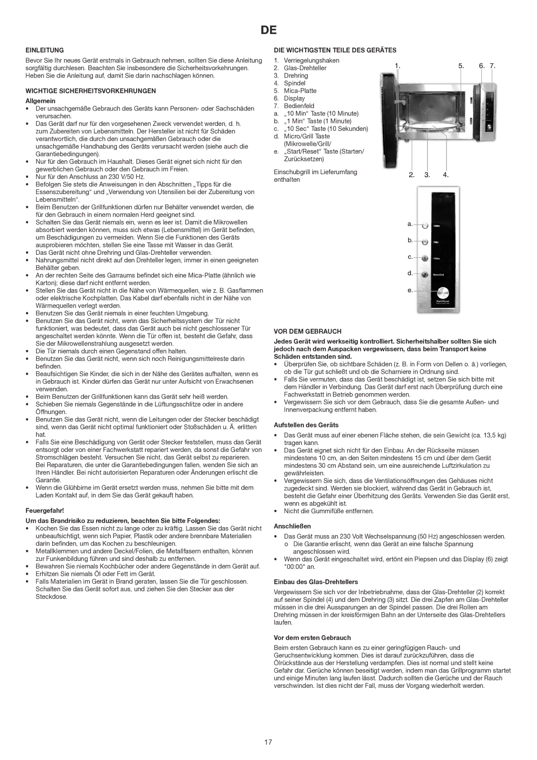 Melissa 253-023 manual Einleitung, Wichtige Sicherheitsvorkehrungen, DIE Wichtigsten Teile DES Gerätes, VOR DEM Gebrauch 