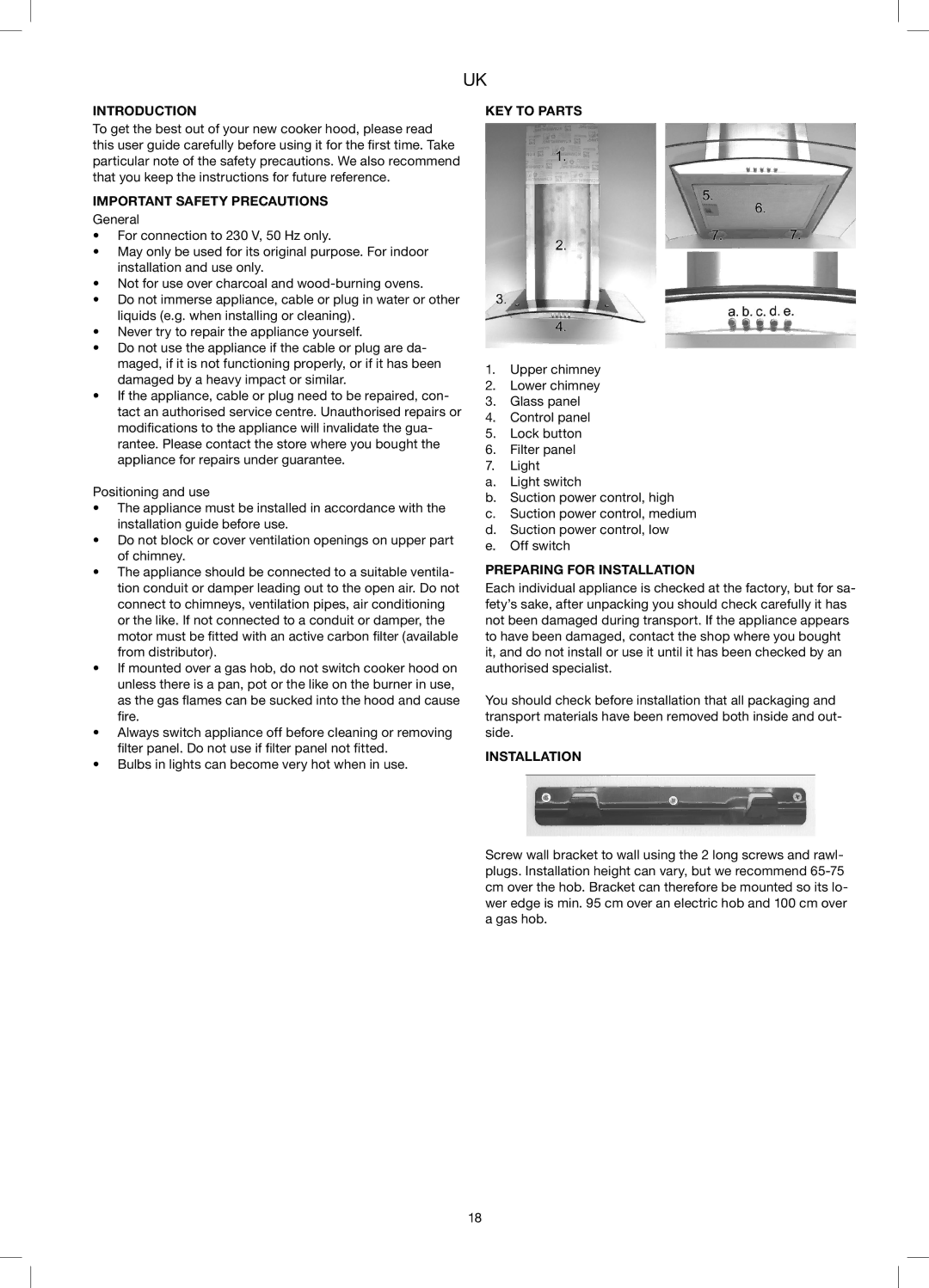 Melissa 258-014 manual Introduction, Important Safety Precautions, KEY to Parts, Preparing for Installation 