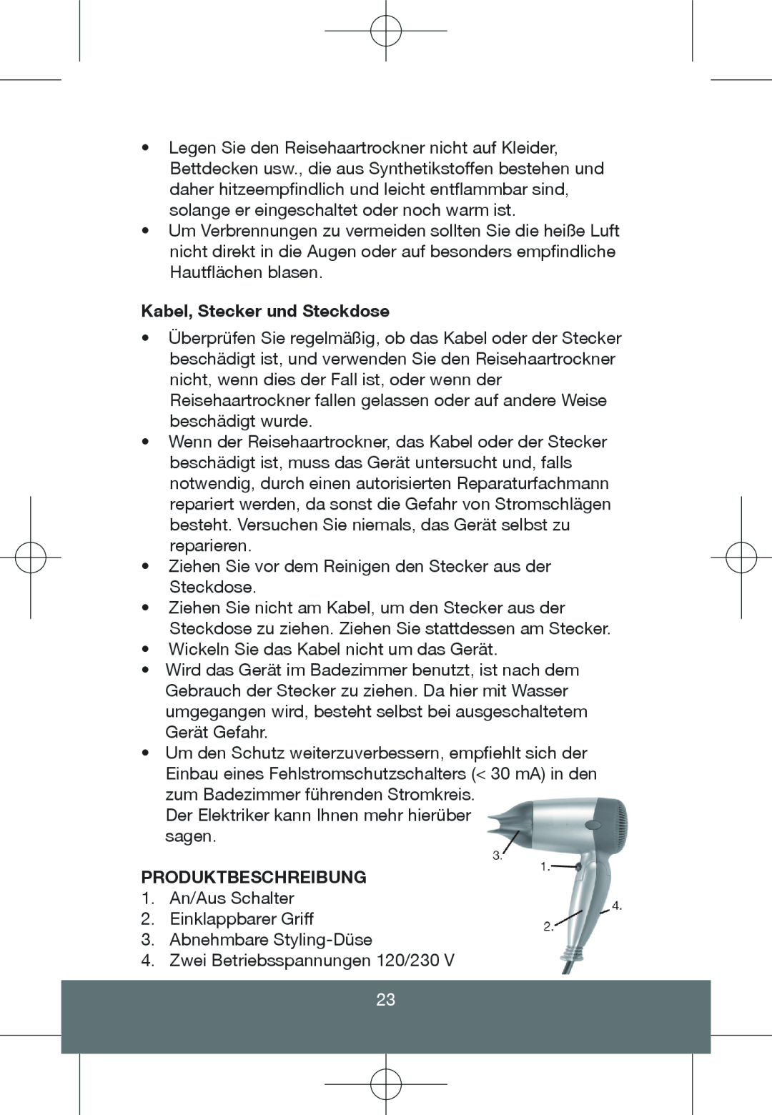 Melissa 635-101 manual Kabel, Stecker und Steckdose, Produktbeschreibung 