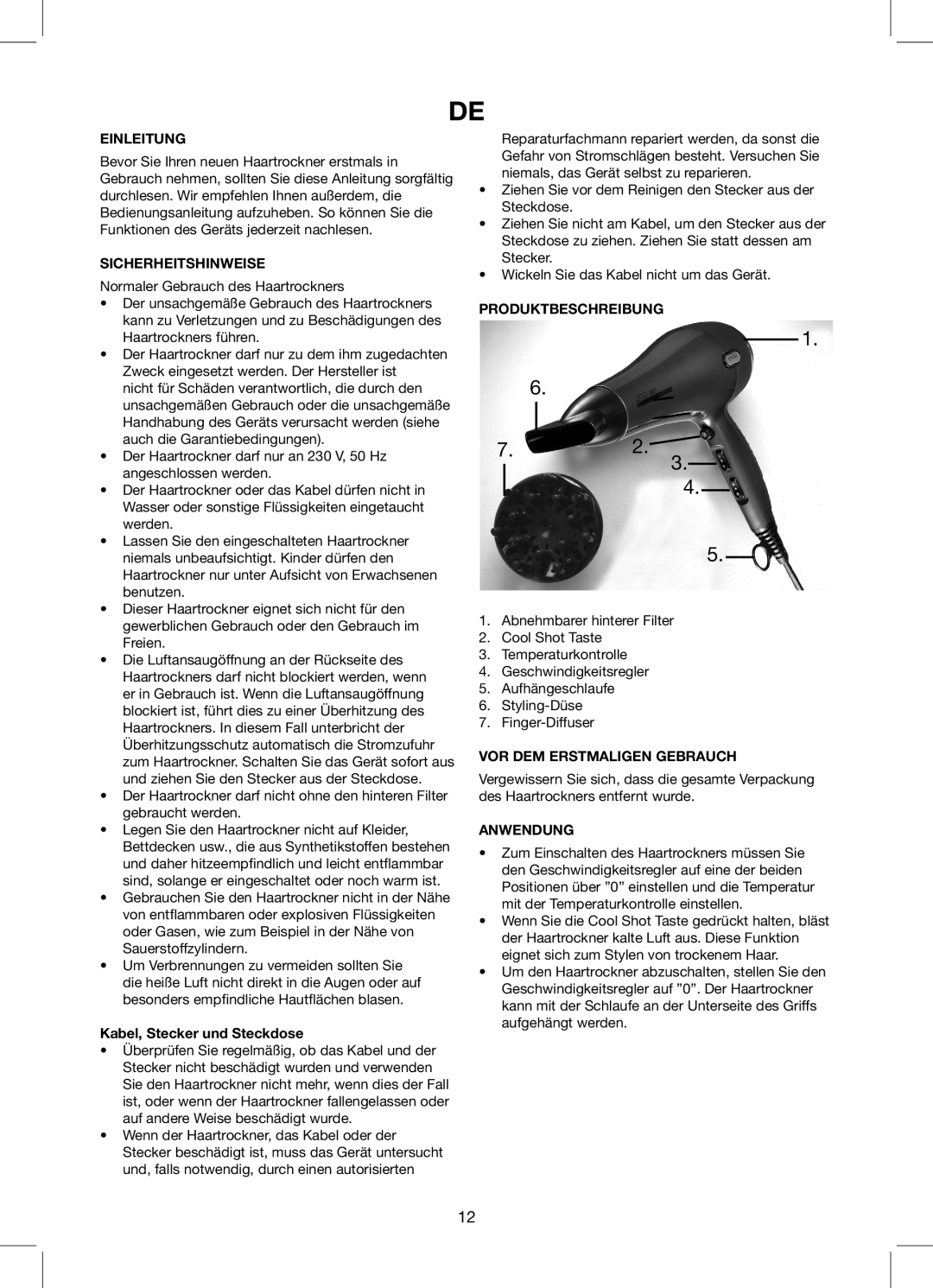 Melissa 635-119 manual Einleitung, Sicherheitshinweise, Produktbeschreibung, VOR DEM Erstmaligen Gebrauch, Anwendung 