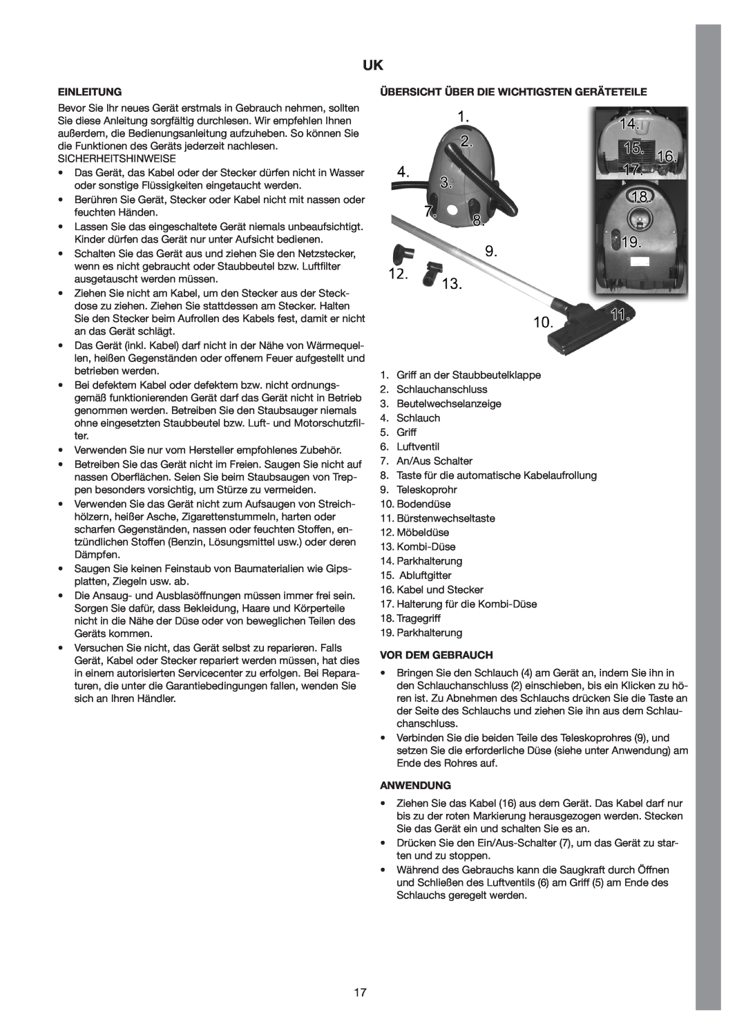 Melissa 640-131, 640-116 manual Einleitung, Übersicht Über Die Wichtigsten Geräteteile, Vor Dem Gebrauch, Anwendung 
