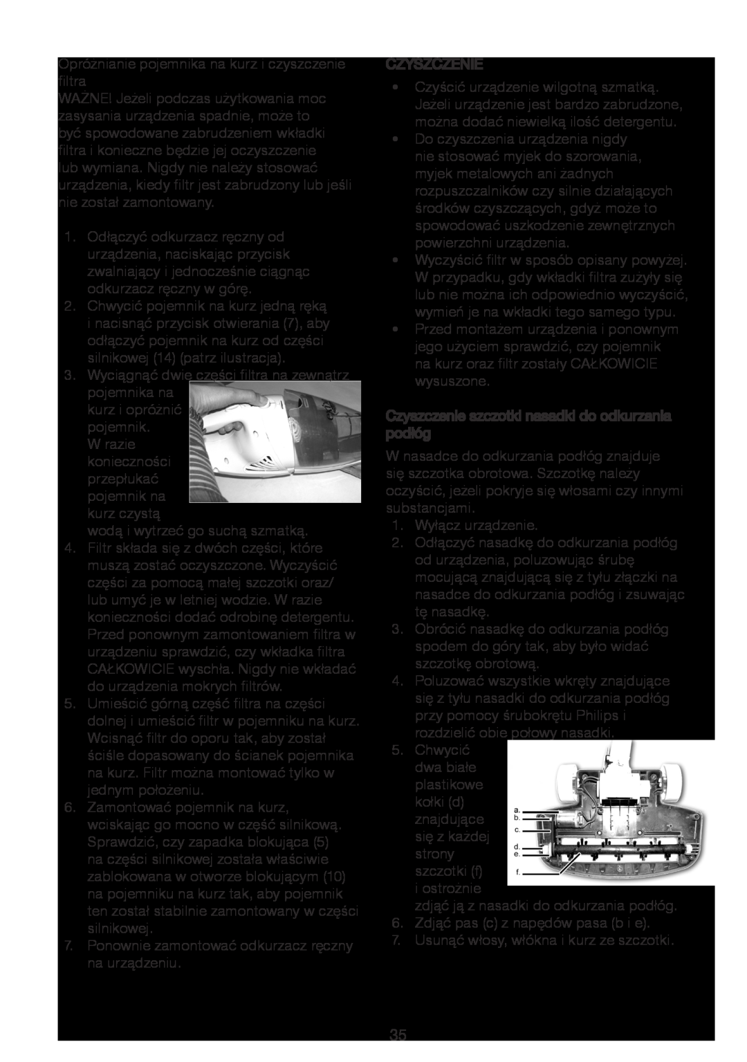 Melissa 640-15 manual Opróżnianie pojemnika na kurz i czyszczenie filtra 