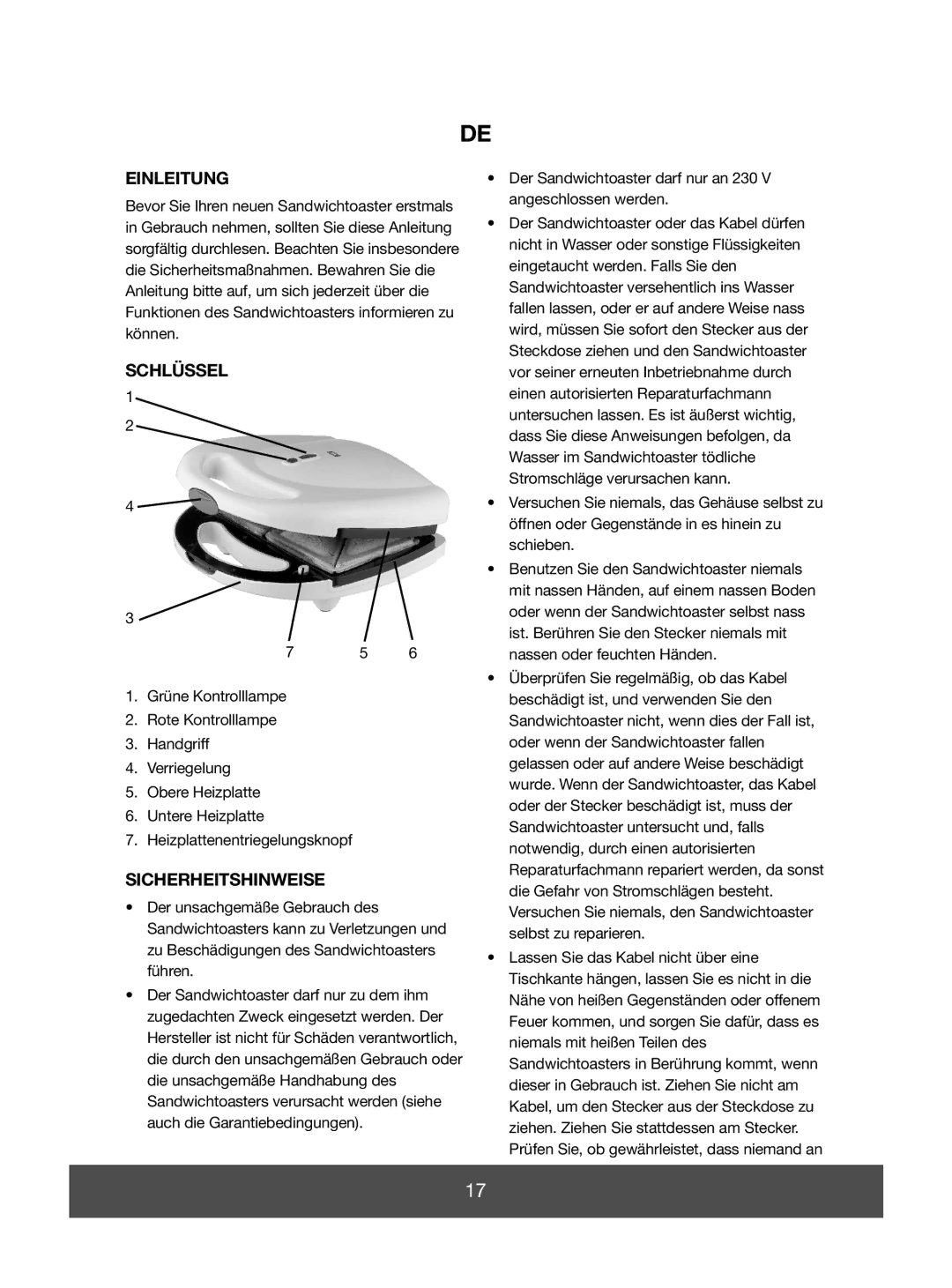 Melissa 643-049 manual Einleitung, Schlüssel, Sicherheitshinweise 