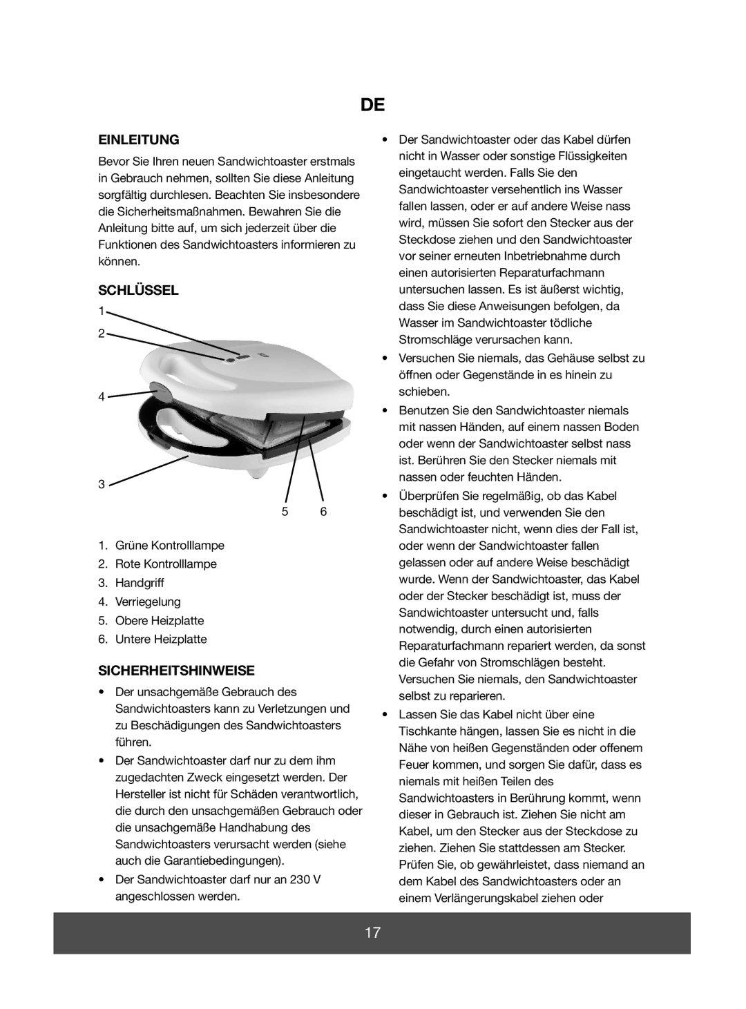 Melissa 643-050 manual Einleitung, Schlüssel, Sicherheitshinweise 