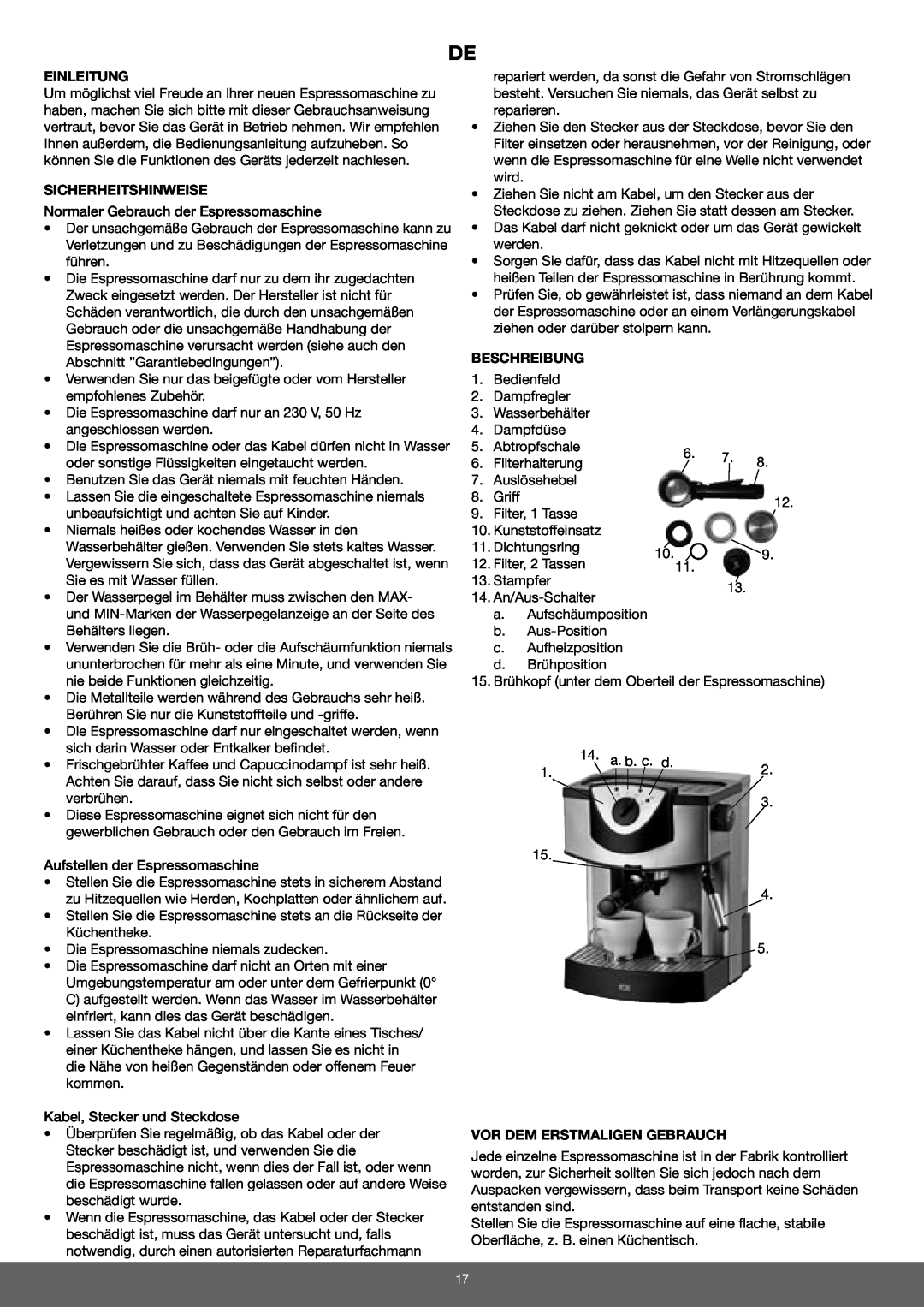 Melissa 645-079 manual Einleitung, Sicherheitshinweise, Beschreibung, Vor Dem Erstmaligen Gebrauch 