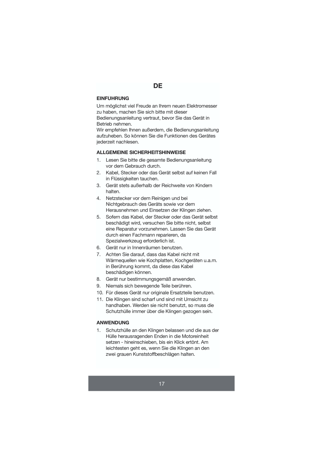 Melissa 646-035 manual Einführung, Allgemeine Sicherheitshinweise, Anwendung 