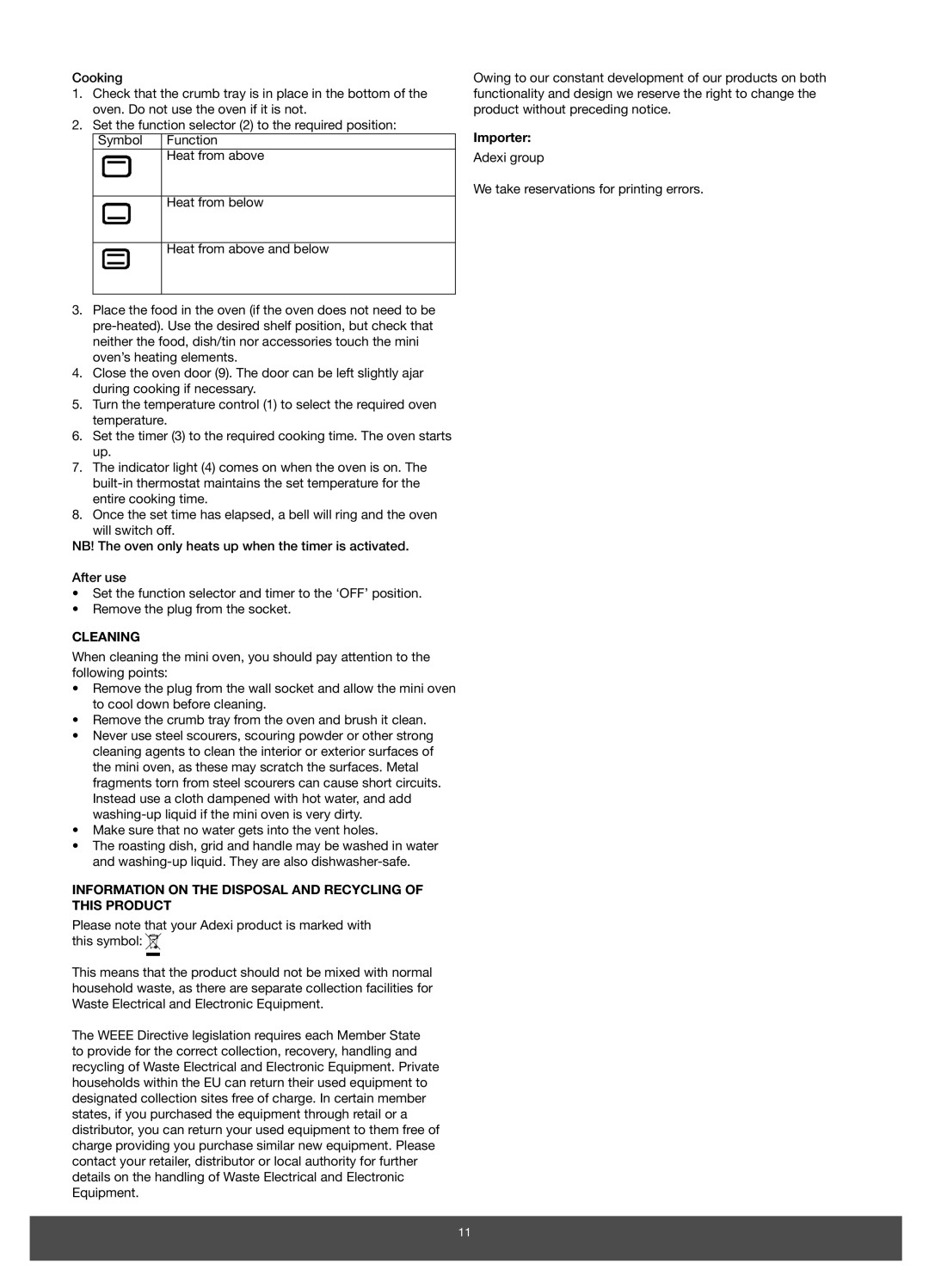 Melissa 651-007 manual Cleaning, Information on the Disposal and Recycling of this Product 