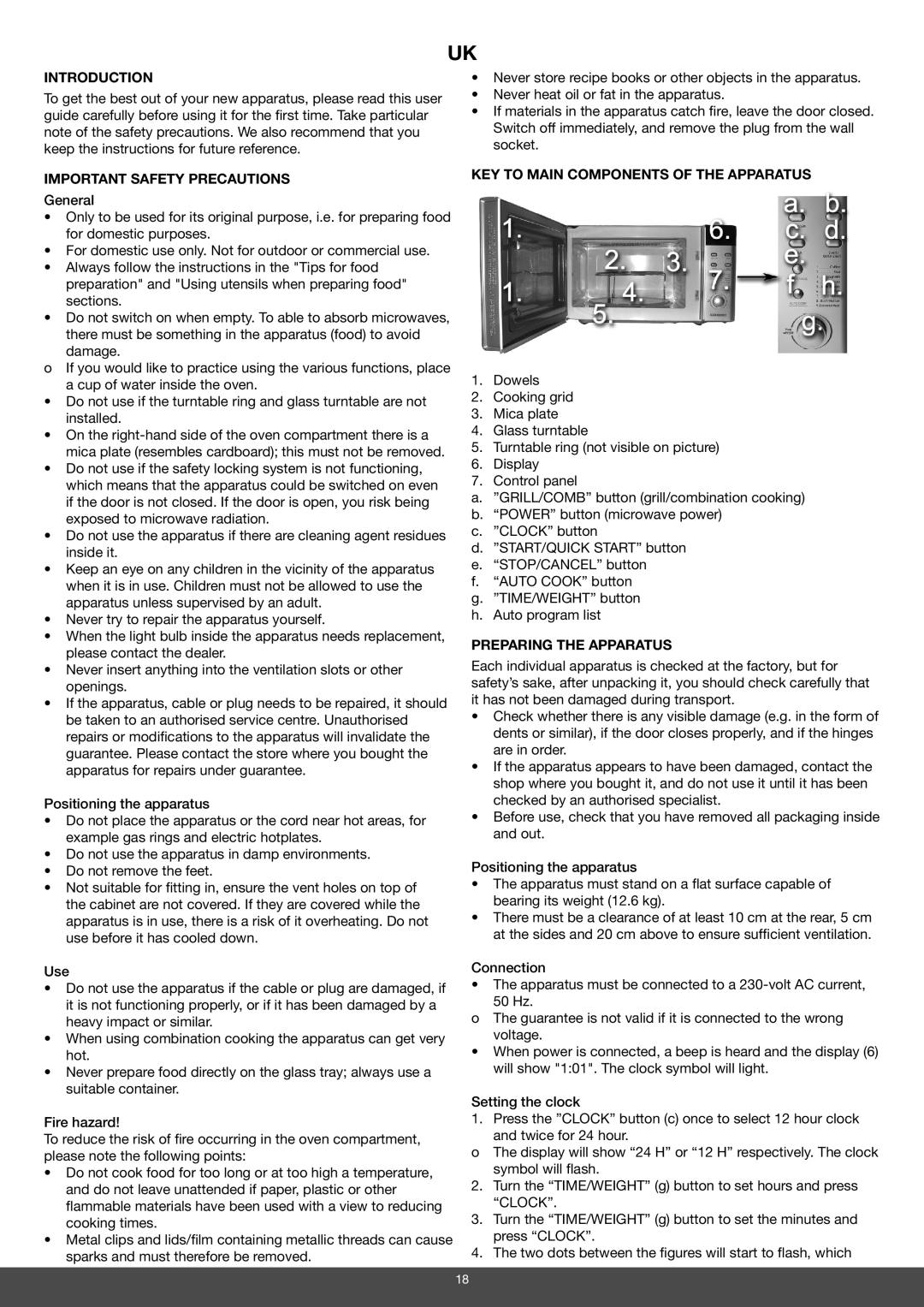 Melissa 653-092/093 manual Introduction, Important Safety Precautions, KEY to Main Components of the Apparatus 