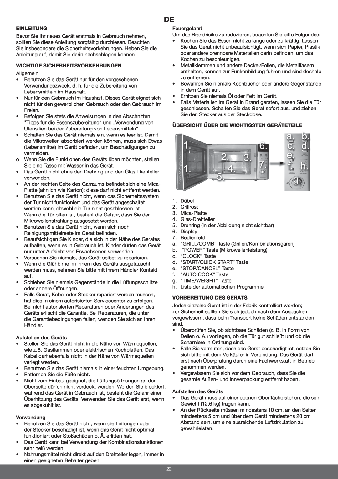 Melissa 653-092/093 manual Einleitung, Wichtige Sicherheitsvorkehrungen, Übersicht Über Die Wichtigsten Geräteteile 