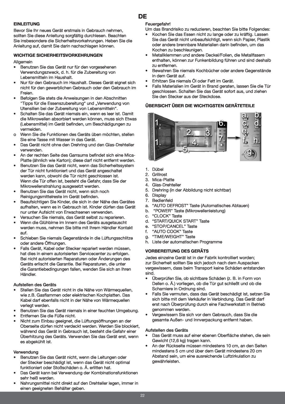 Melissa 653-094 manual Einleitung, Wichtige Sicherheitsvorkehrungen, Übersicht Über Die Wichtigsten Geräteteile 