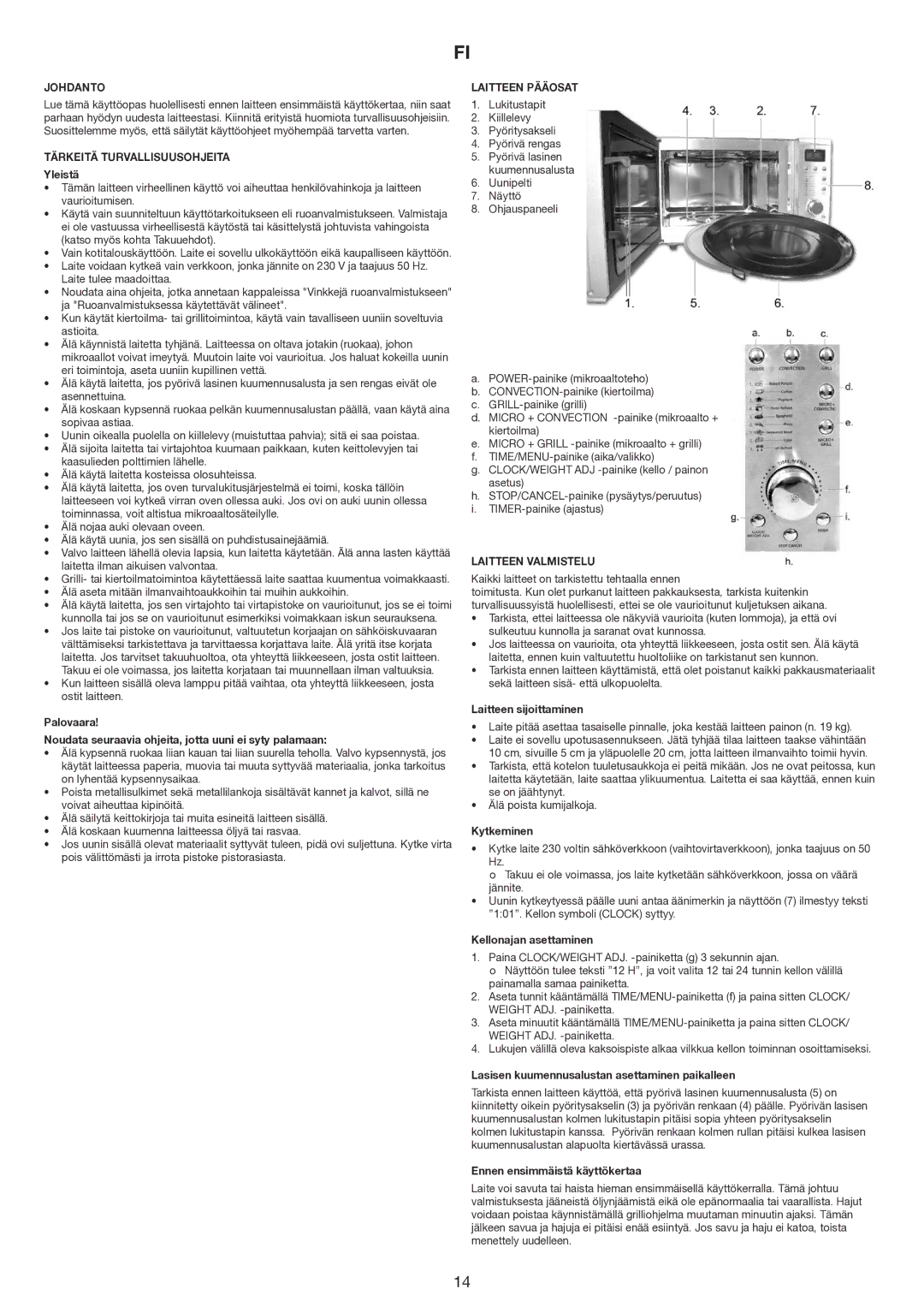 Melissa 653104 manual Johdanto, Tärkeitä Turvallisuusohjeita, Laitteen Pääosat, Laitteen Valmistelu 