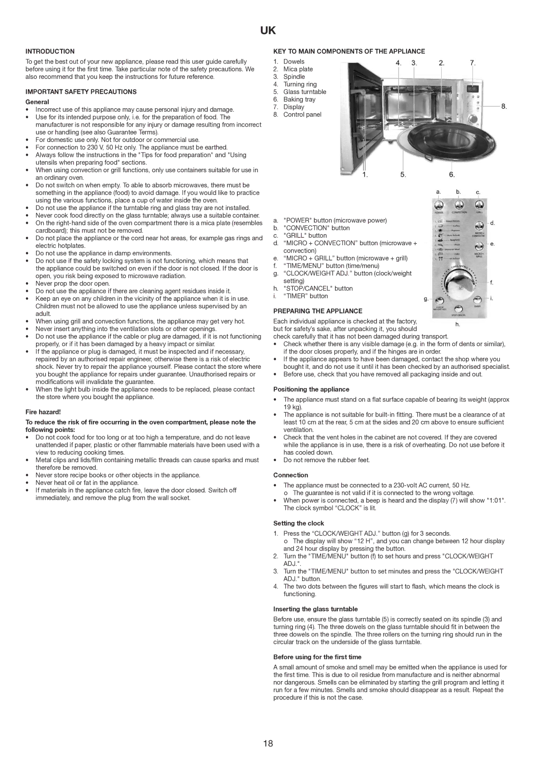 Melissa 653104 manual Introduction, Important Safety Precautions, KEY to Main Components of the Appliance 