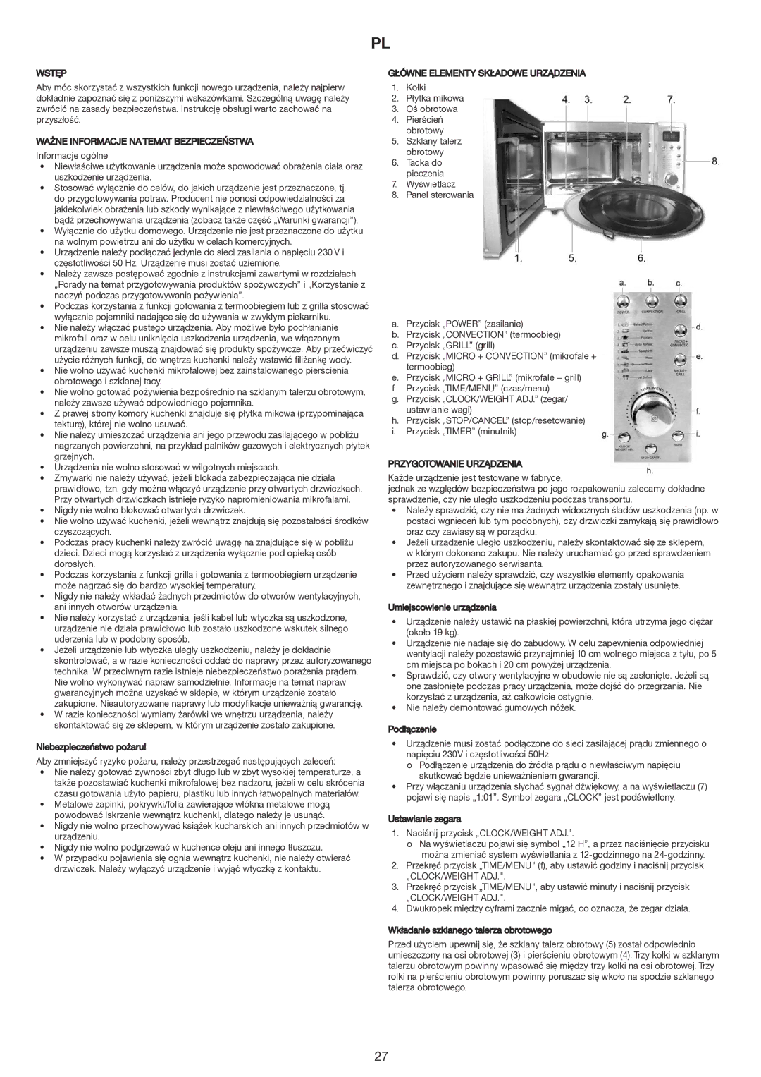 Melissa 653104 manual Wstęp, Ważne Informacje NA Temat Bezpieczeństwa, Główne Elementy Składowe Urządzenia 