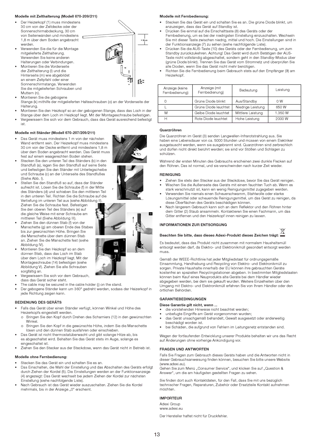 Melissa 670-208 Bedienung DES Geräts, Reinigung, Informationen ZUR Entsorgung, Garantiebedingungen, Fragen UND Antworten 