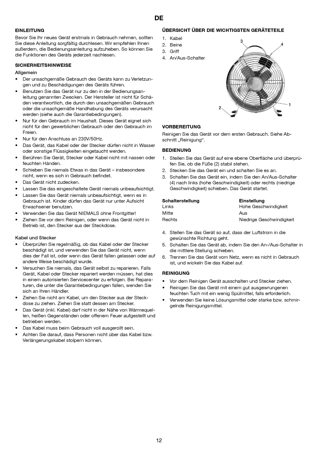 Melissa 671-127 manual Einleitung, Sicherheitshinweise, Übersicht Über DIE Wichtigsten Geräteteile, Vorbereitung, Bedienung 