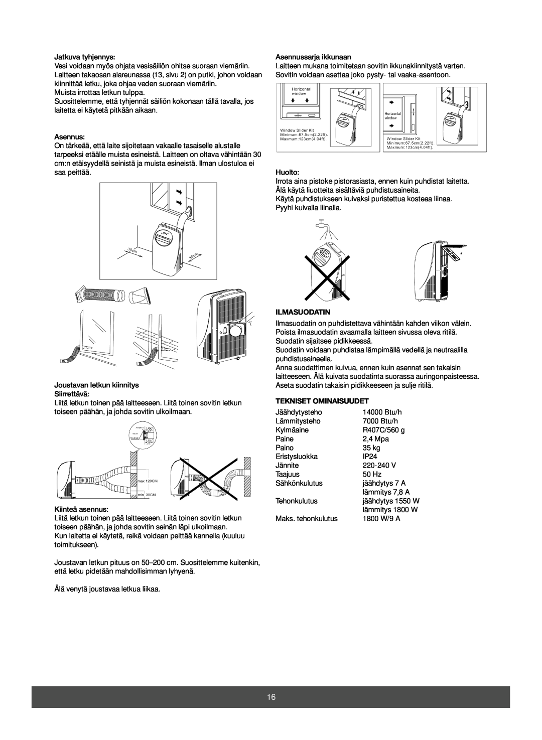 Melissa 673-003 manual Ilmasuodatin, Tekniset Ominaisuudet 