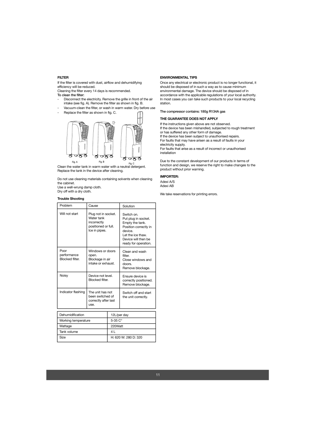 Melissa 676-001 manual Trouble Shooting, Environmental Tips, Guarantee does not Apply, Importer 