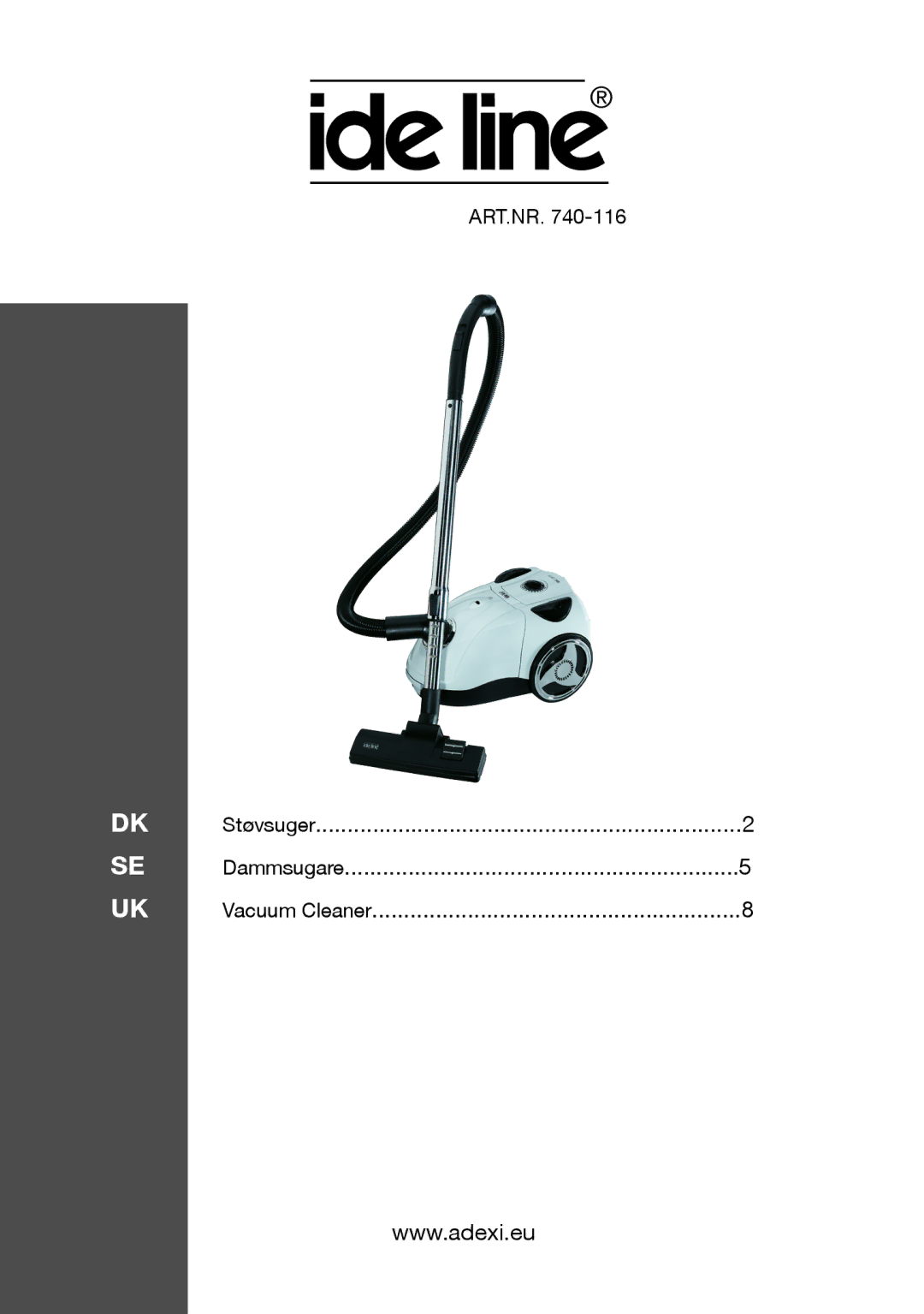 Melissa 740-116 manual Støvsuger Dammsugare Vacuum Cleaner 