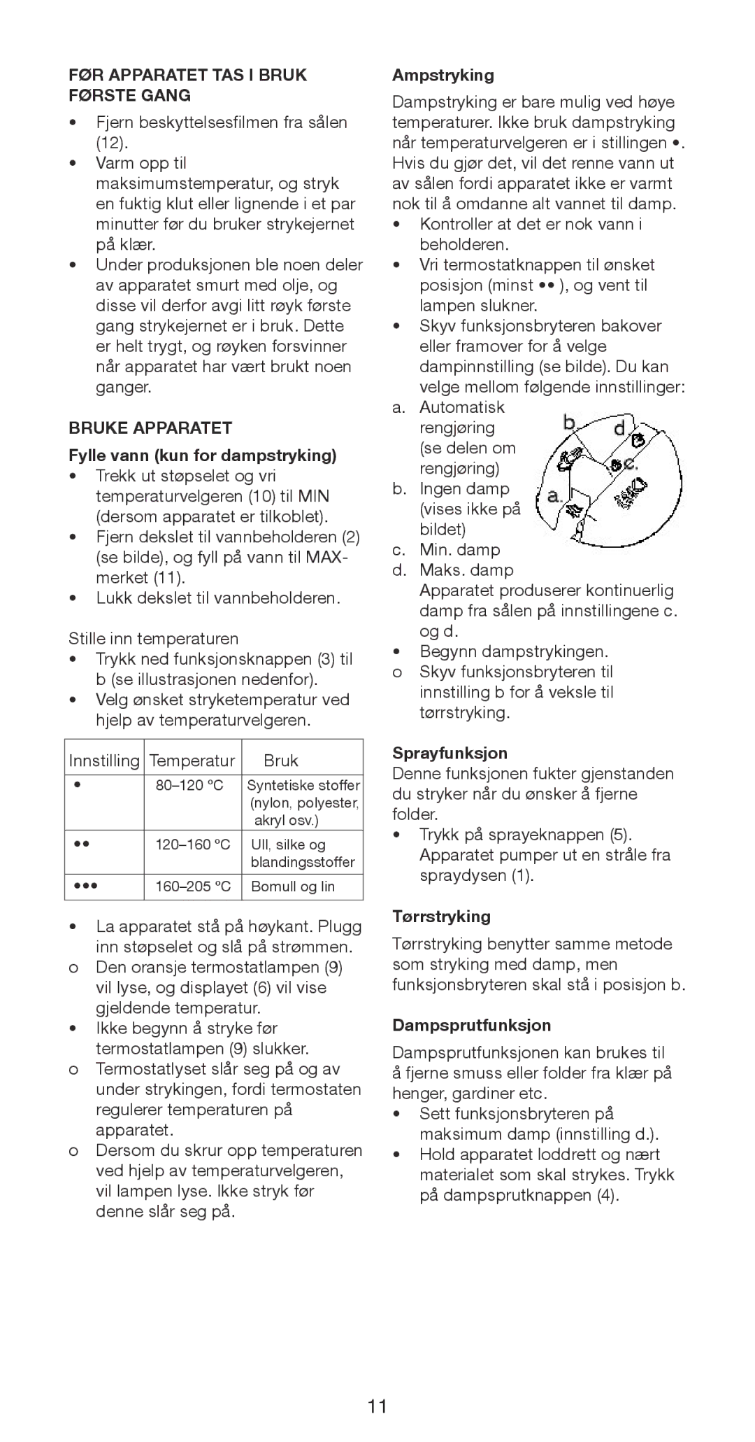 Melissa 741-048 manual FØR Apparatet TAS I Bruk Første Gang, Bruke Apparatet 