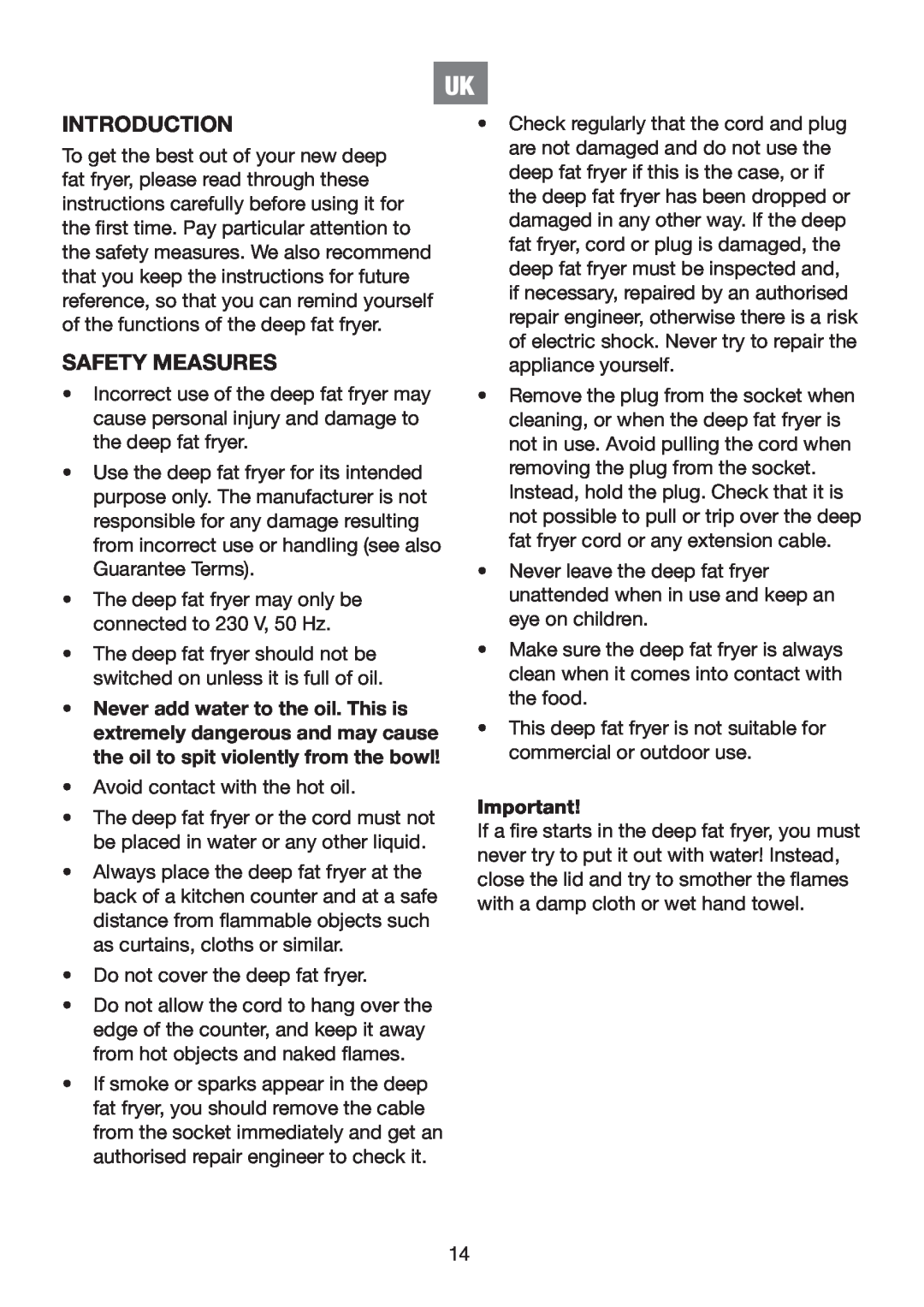 Melissa 743-194 manual Introduction, Safety Measures 