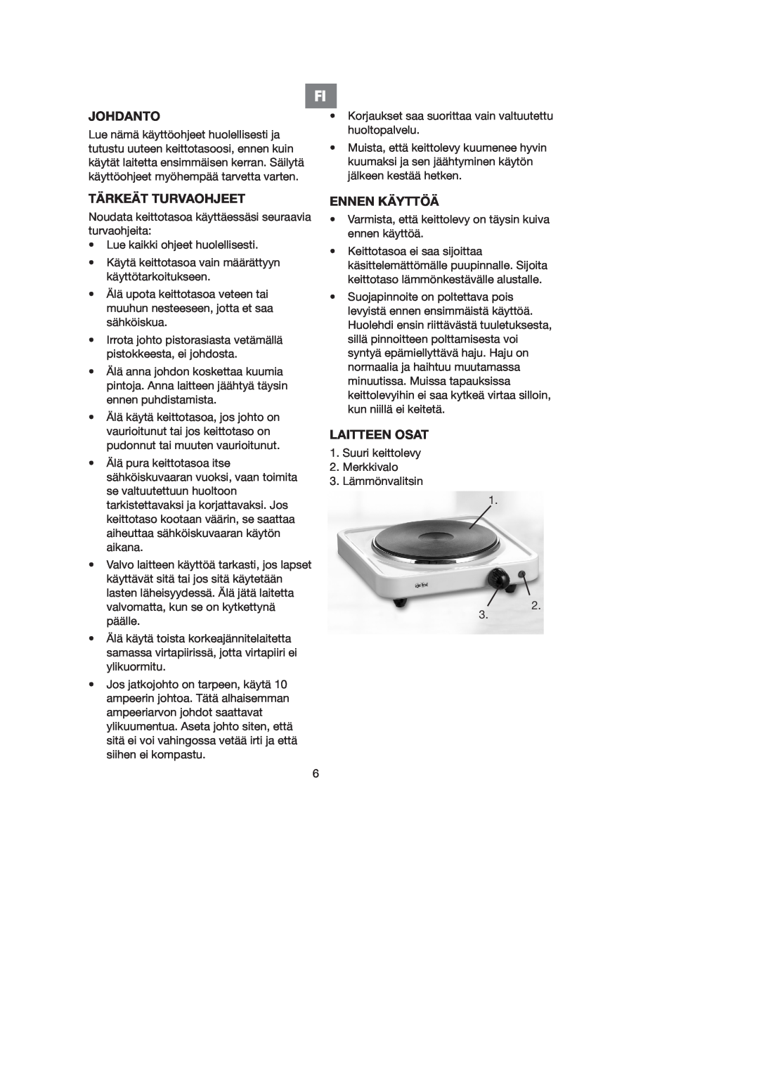 Melissa 750-026 manual Johdanto, Tärkeät Turvaohjeet, Ennen Käyttöä, Laitteen Osat 