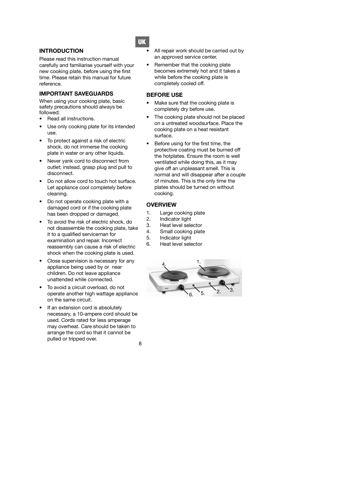 Melissa 750-027 manual Introduction, Important Saveguards, Before USE, Overview 