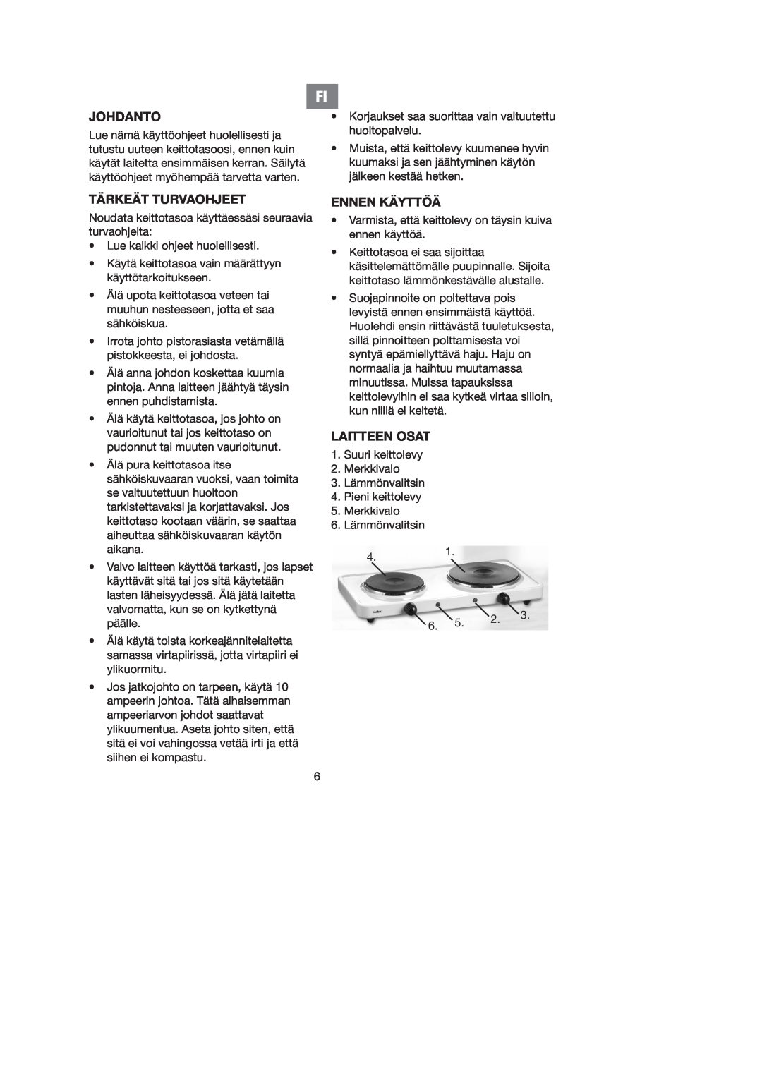 Melissa 750-027 manual Johdanto, Tärkeät Turvaohjeet, Ennen Käyttöä, Laitteen Osat 