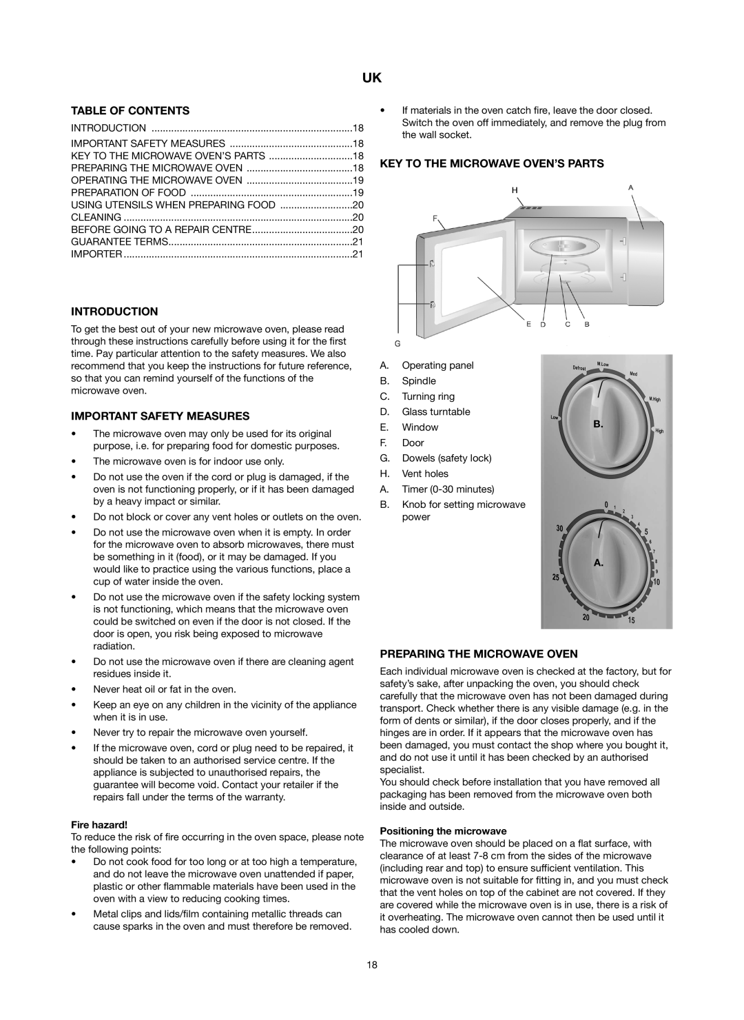 Melissa 753-097 manual Table of Contents, Introduction, Important Safety Measures, KEY to the Microwave OVEN’S Parts 