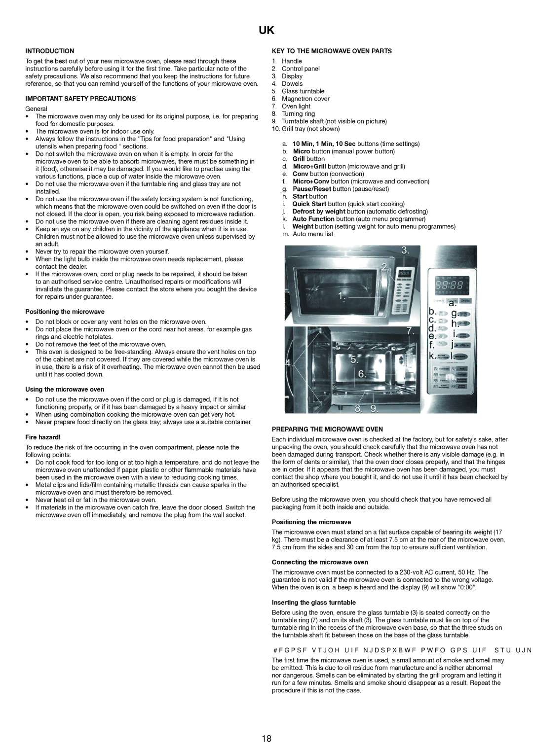 Melissa 753-121 Introduction, Important Safety Precautions, KEY to the Microwave Oven Parts, Preparing the Microwave Oven 