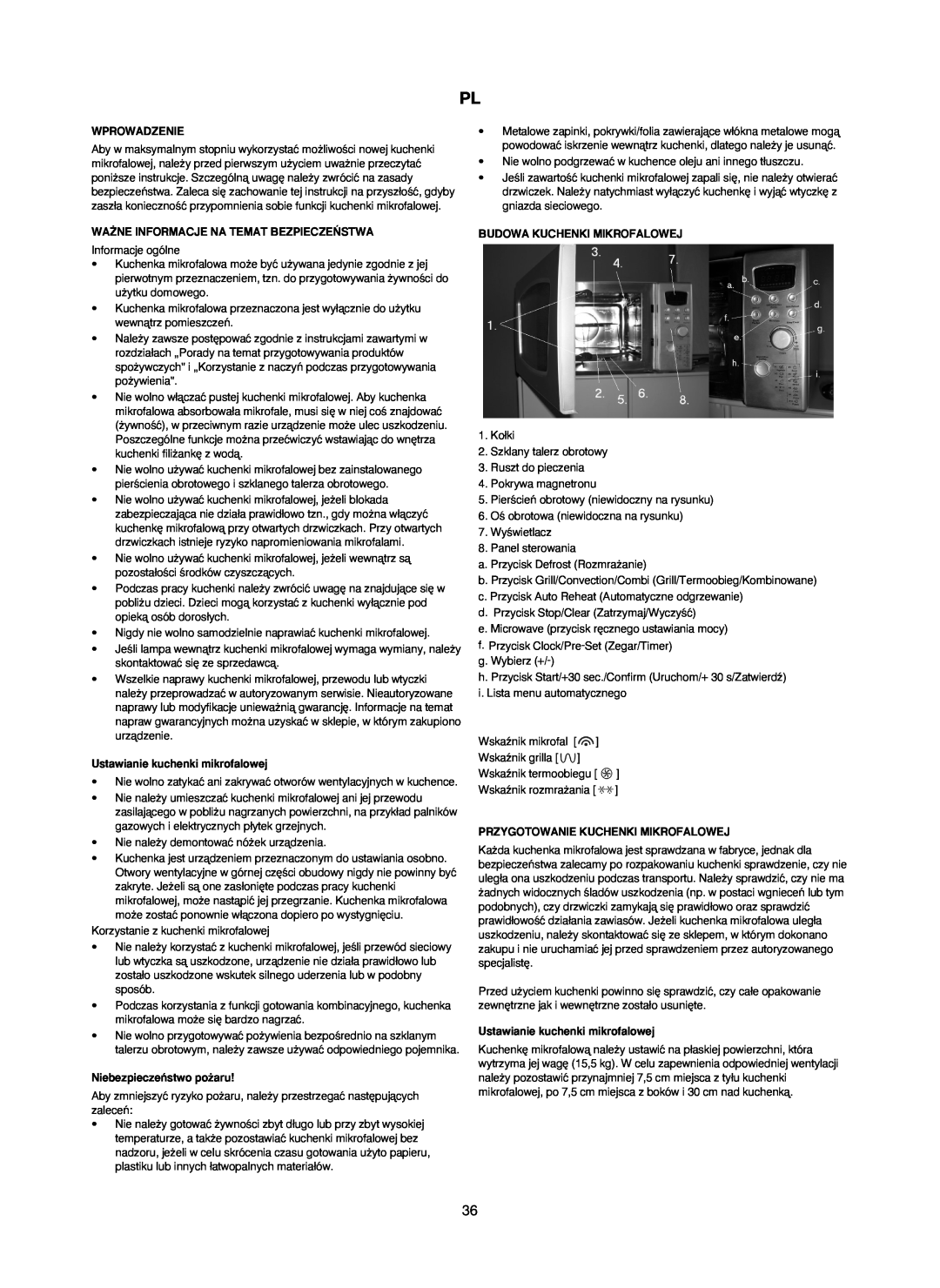 Melissa 753-123 manual Wprowadzenie, Wa˚Ne Informacje Na Temat Bezpiecze¡Stwa, Ustawianie kuchenki mikrofalowej 