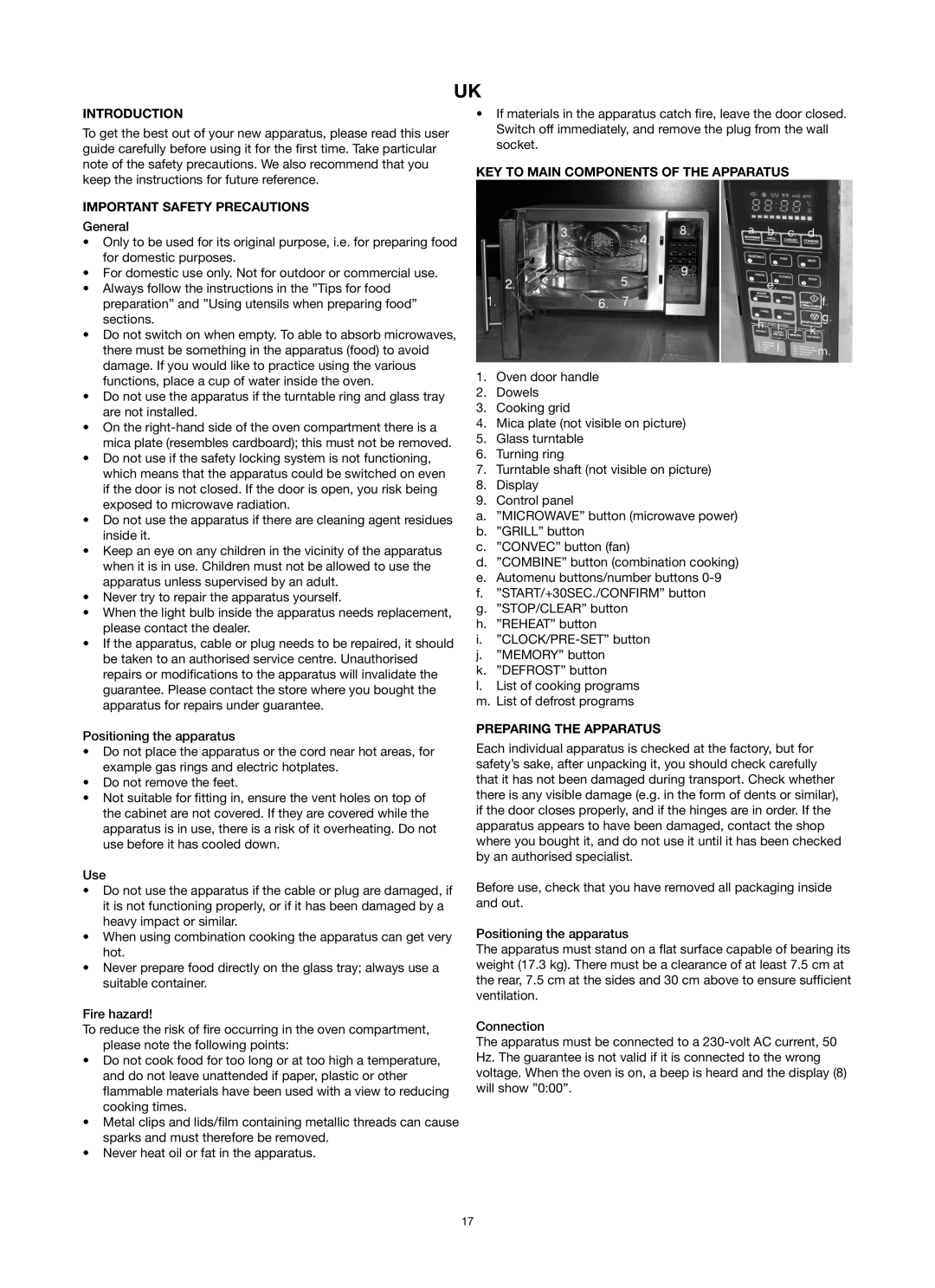 Melissa 753-125 manual Introduction, Important Safety Precautions, KEY to Main Components of the Apparatus 