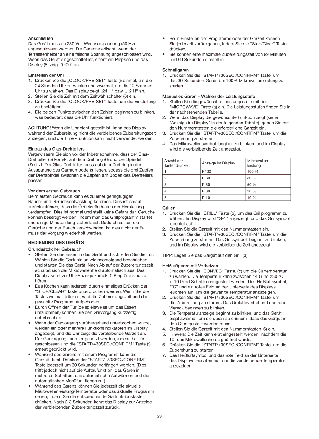 Melissa 753-125 manual Einbau des Glas-Drehtellers, Bedienung DES Geräts 