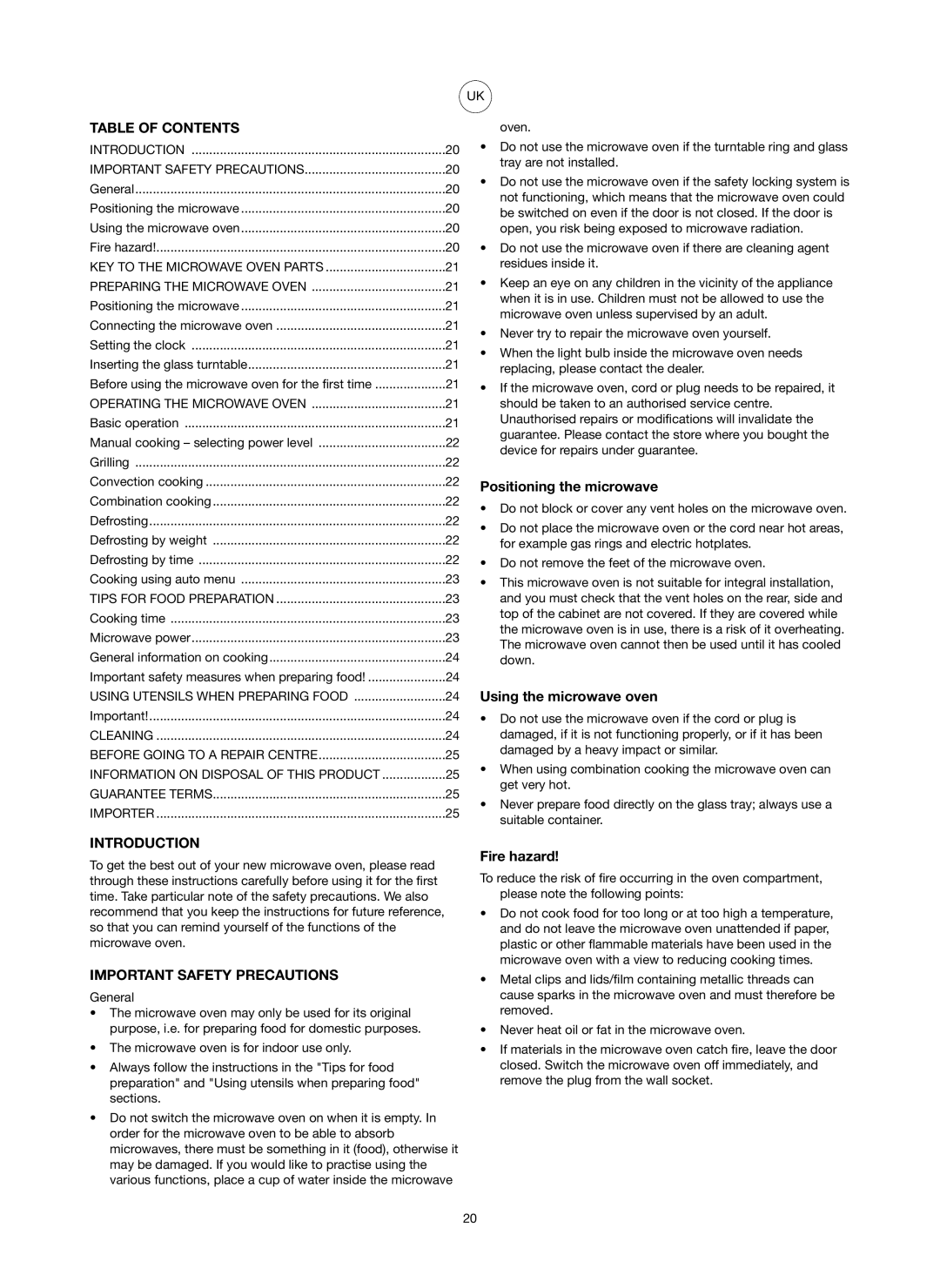 Melissa 753-130 manual Table of Contents, Introduction, Important Safety Precautions 