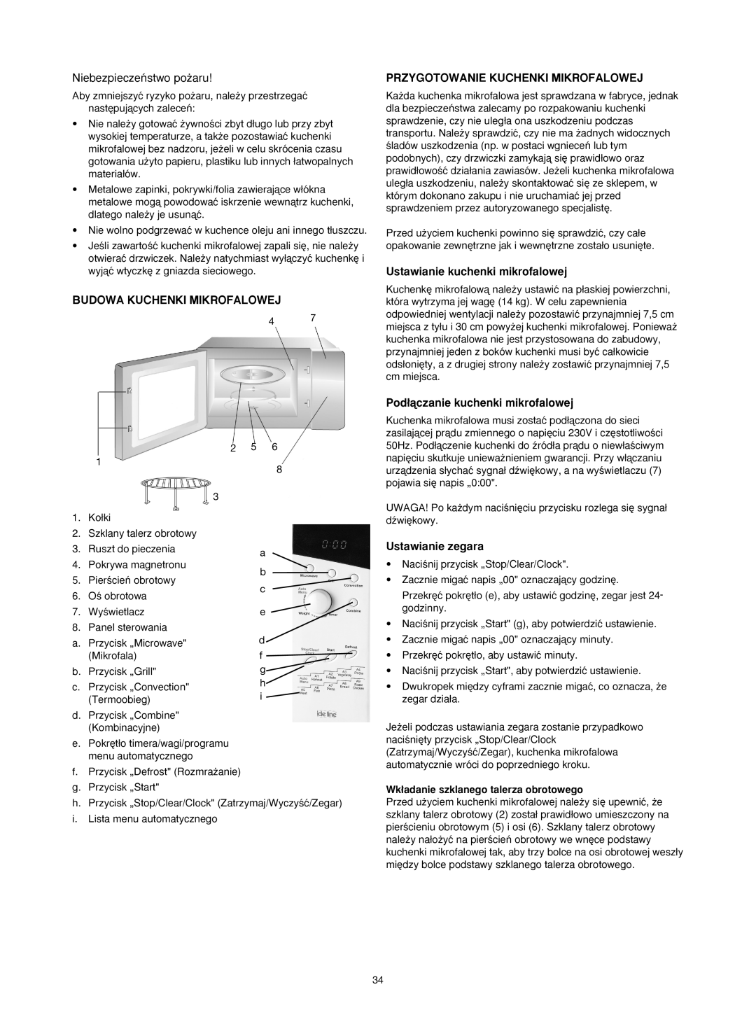 Melissa 753-130 manual Budowa Kuchenki Mikrofalowej, Przygotowanie Kuchenki Mikrofalowej, Pod∏àczanie kuchenki mikrofalowej 