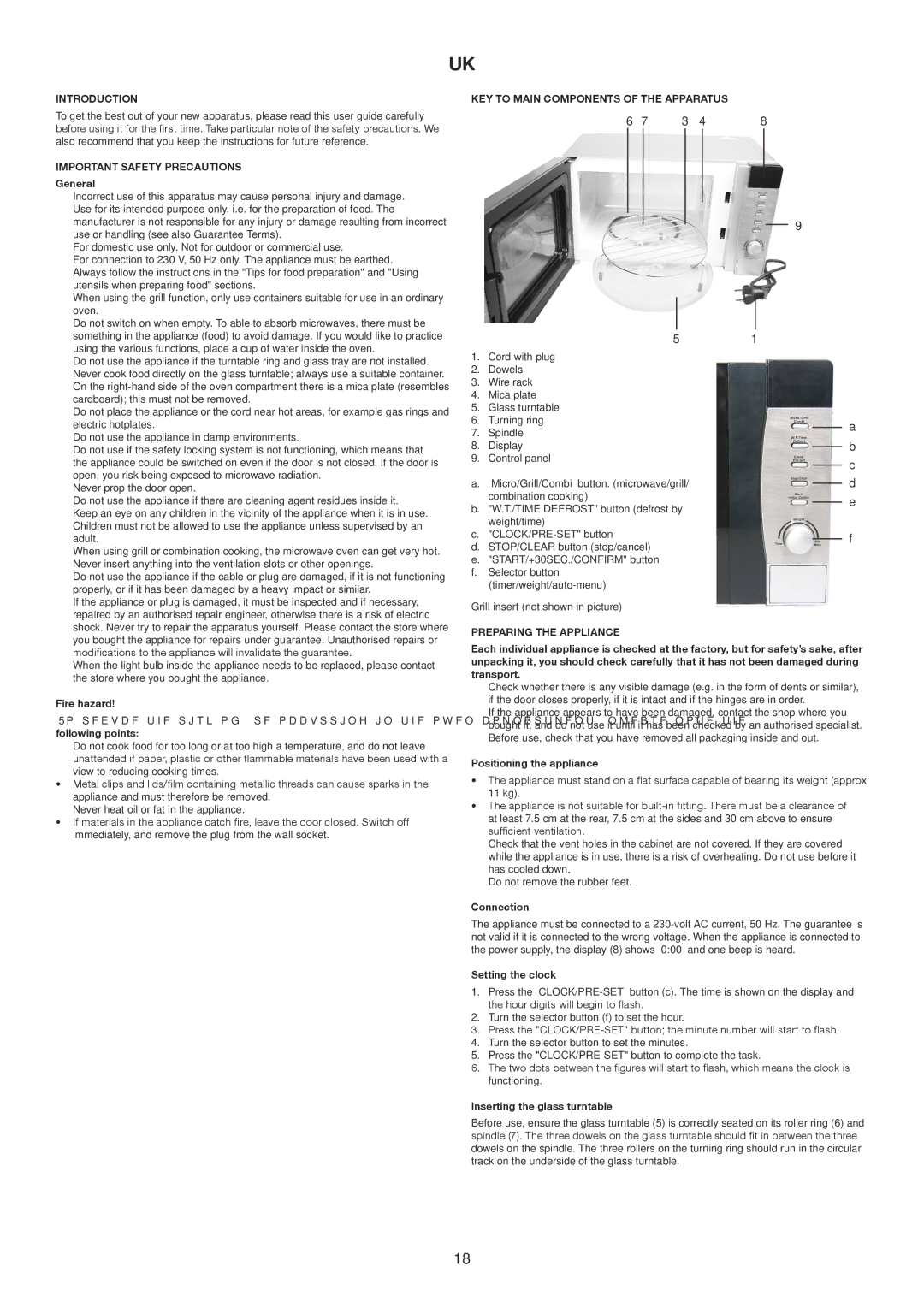 Melissa 753-133 manual Introduction, Important Safety Precautions, KEY to Main Components of the Apparatus 